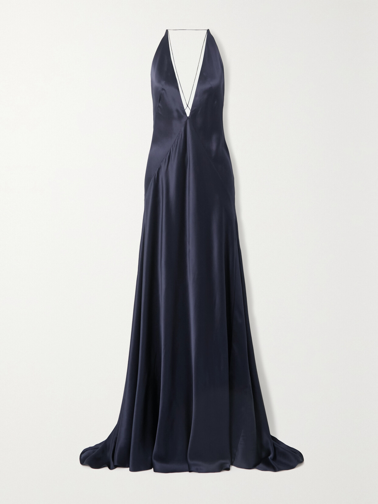 Michael Lo Sordo Alexandra Open-back Silk-satin Gown In Blue | ModeSens