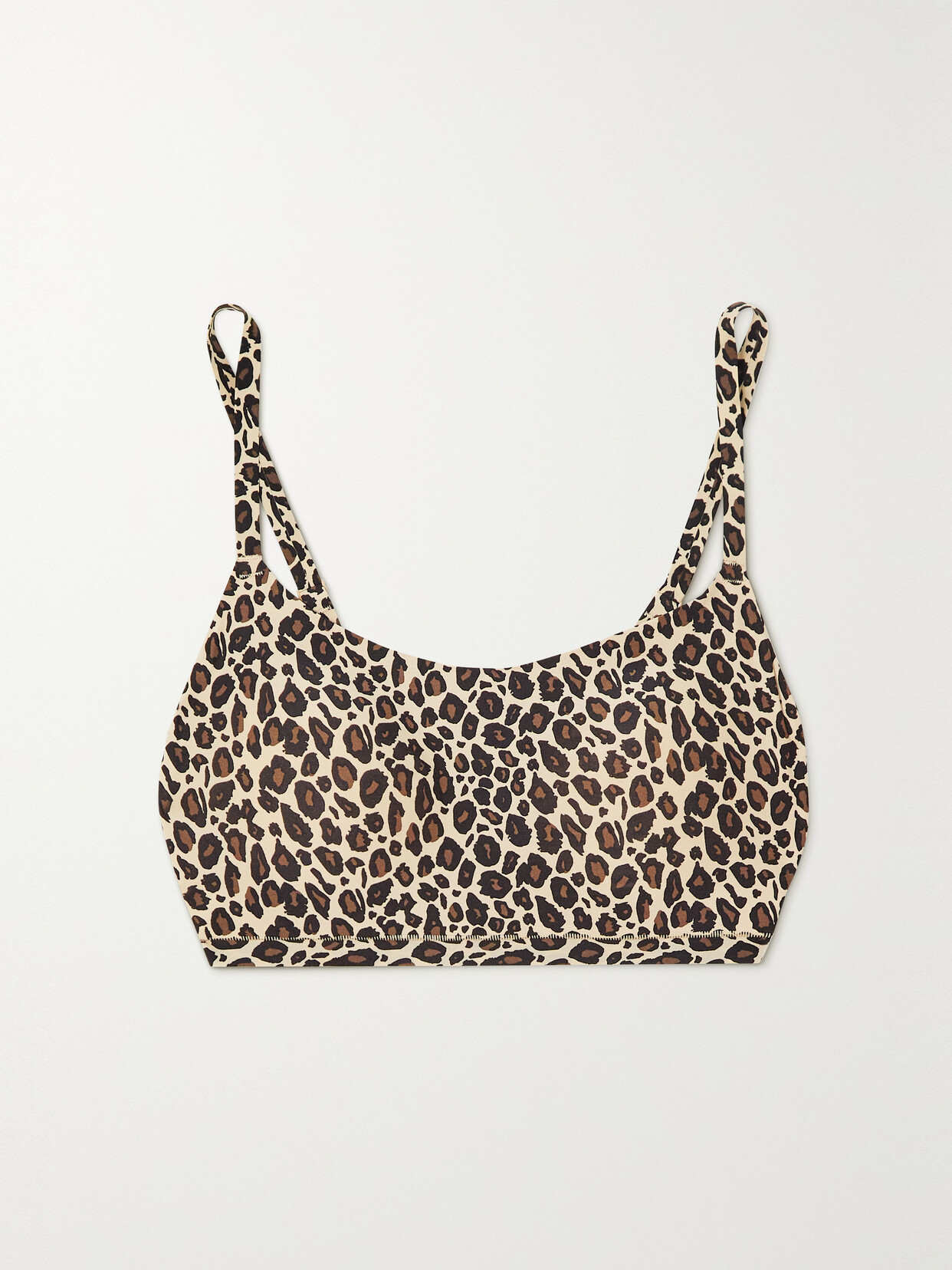 Shop Chantelle Leopard-print Stretch-jersey Bralette In Brown