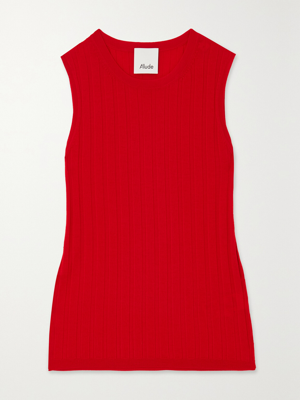 Allude Ribbed Wool Tank In Red