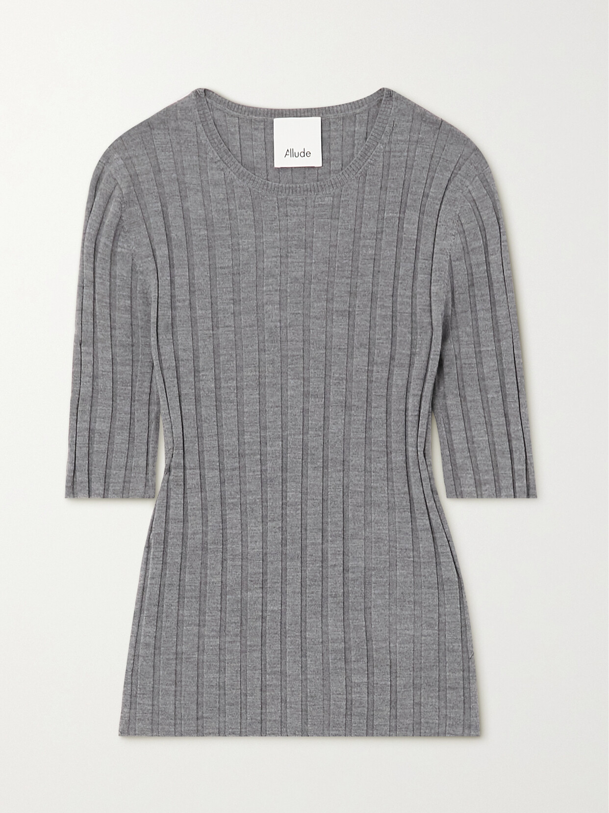 Allude - Ribbed Wool Sweater - Gray