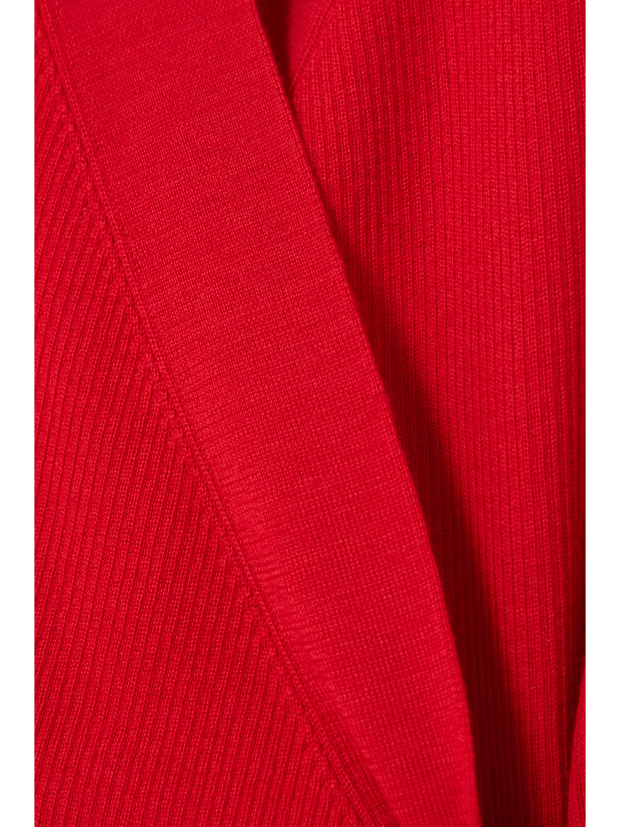 ALLUDE RIBBED WOOL WRAP CARDIGAN