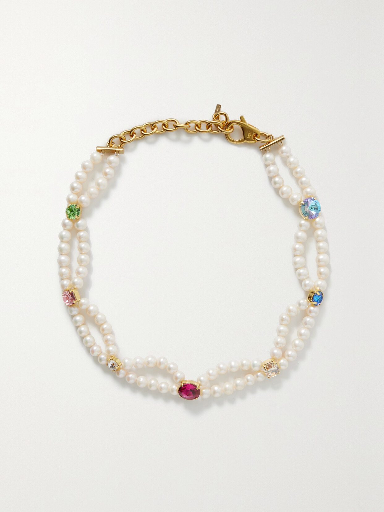 Martha Calvo Audrey Gold-plated, Pearl And Crystal Necklace In White