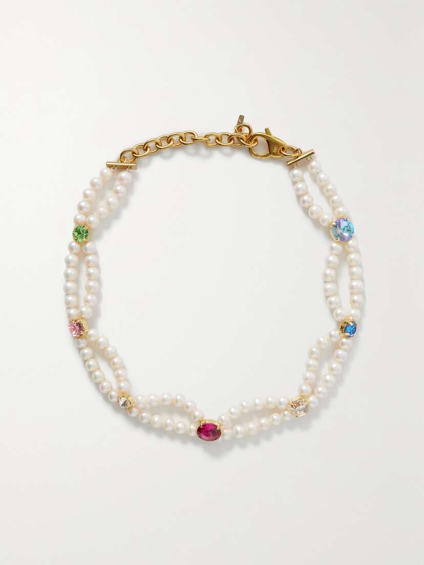 Martha Calvo Audrey Gold-plated, Pearl And Crystal Necklace