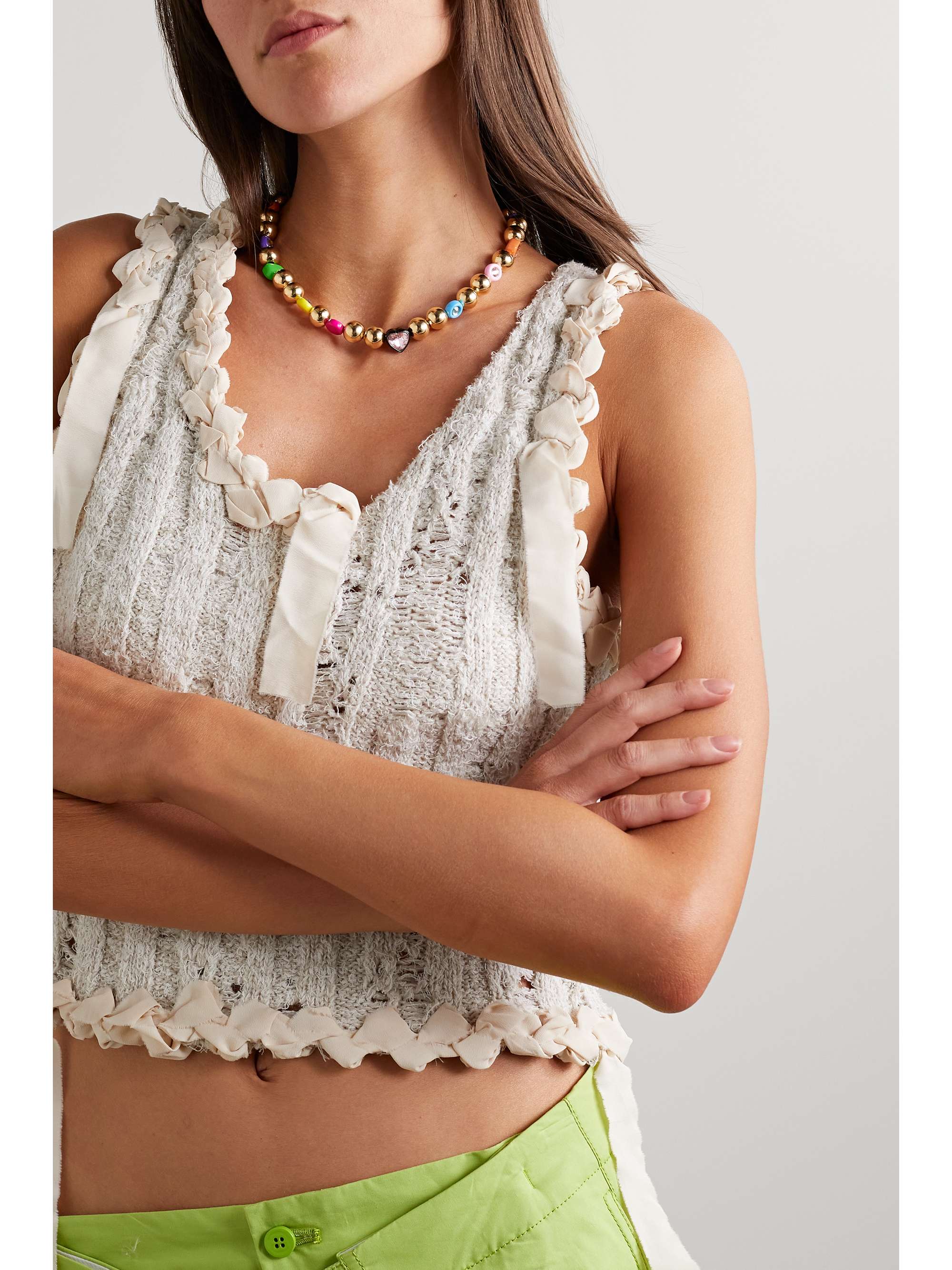 MARTHA CALVO Elton gold-plated, enamel and crystal necklace