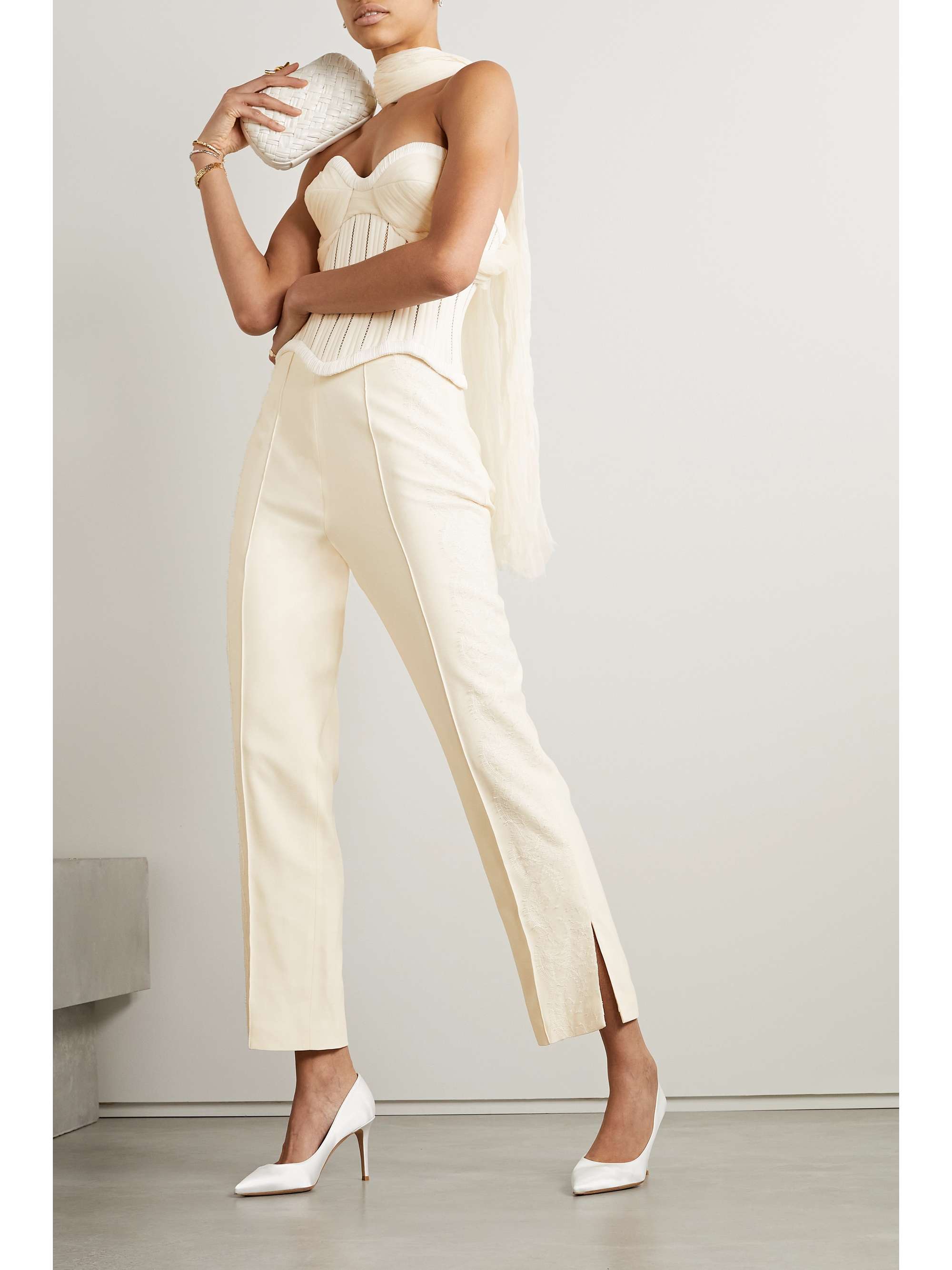 DANIELLE FRANKEL Anika strapless cotton-blend twill, tulle