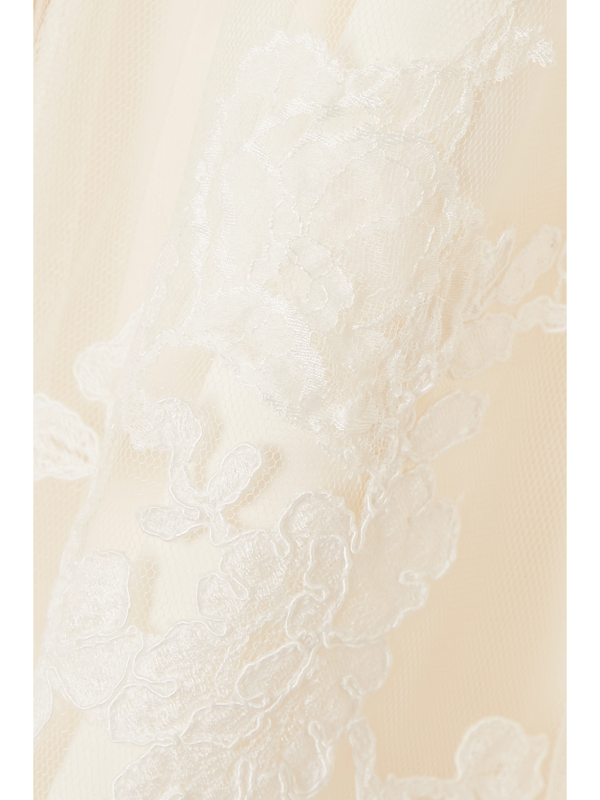 Danielle Frankel Lucy cold-shoulder lace-trimmed tulle and cady mini dress thumbnail