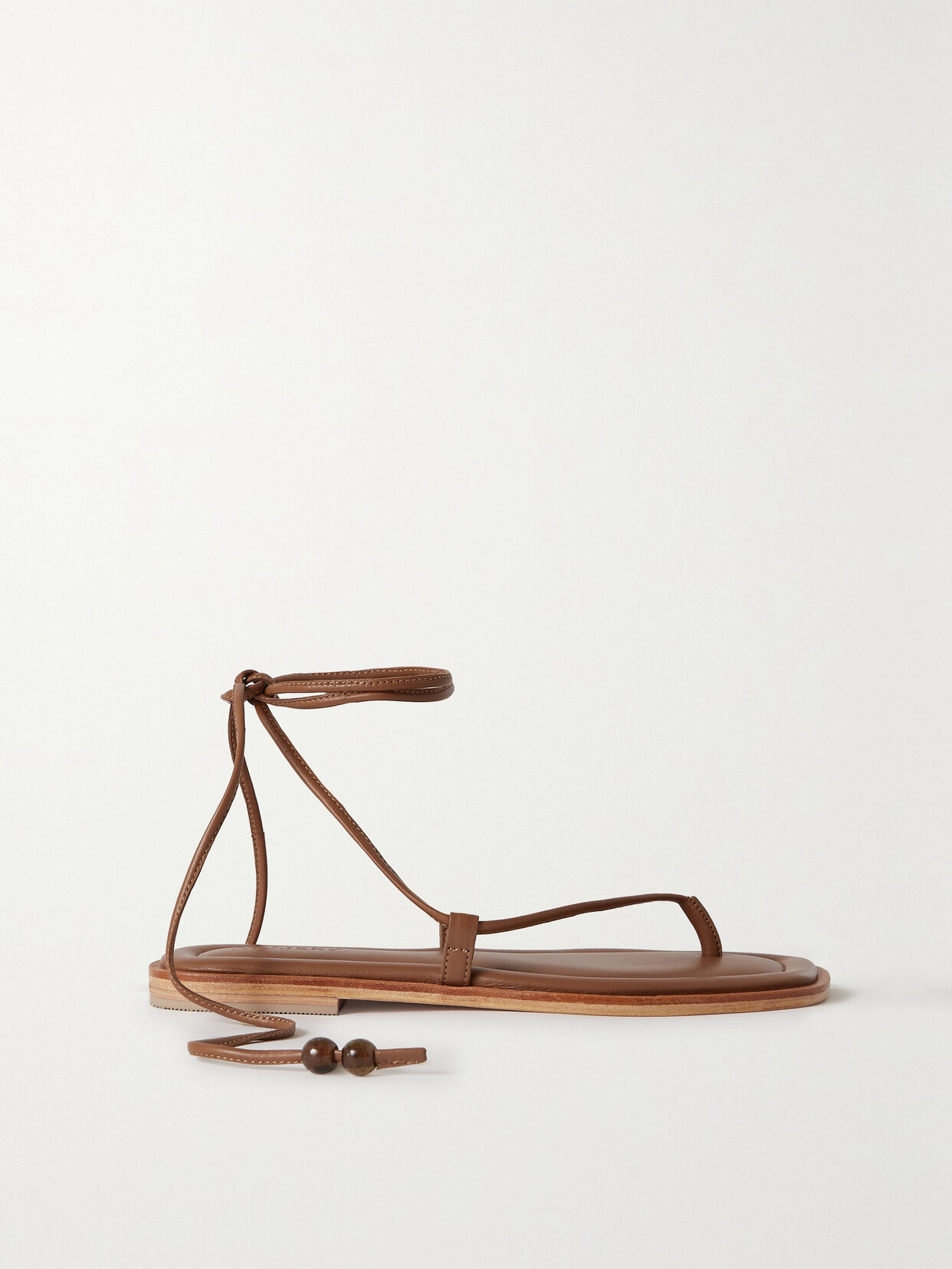 A.emery Finch Bead-embellished Leather Sandals In Brown