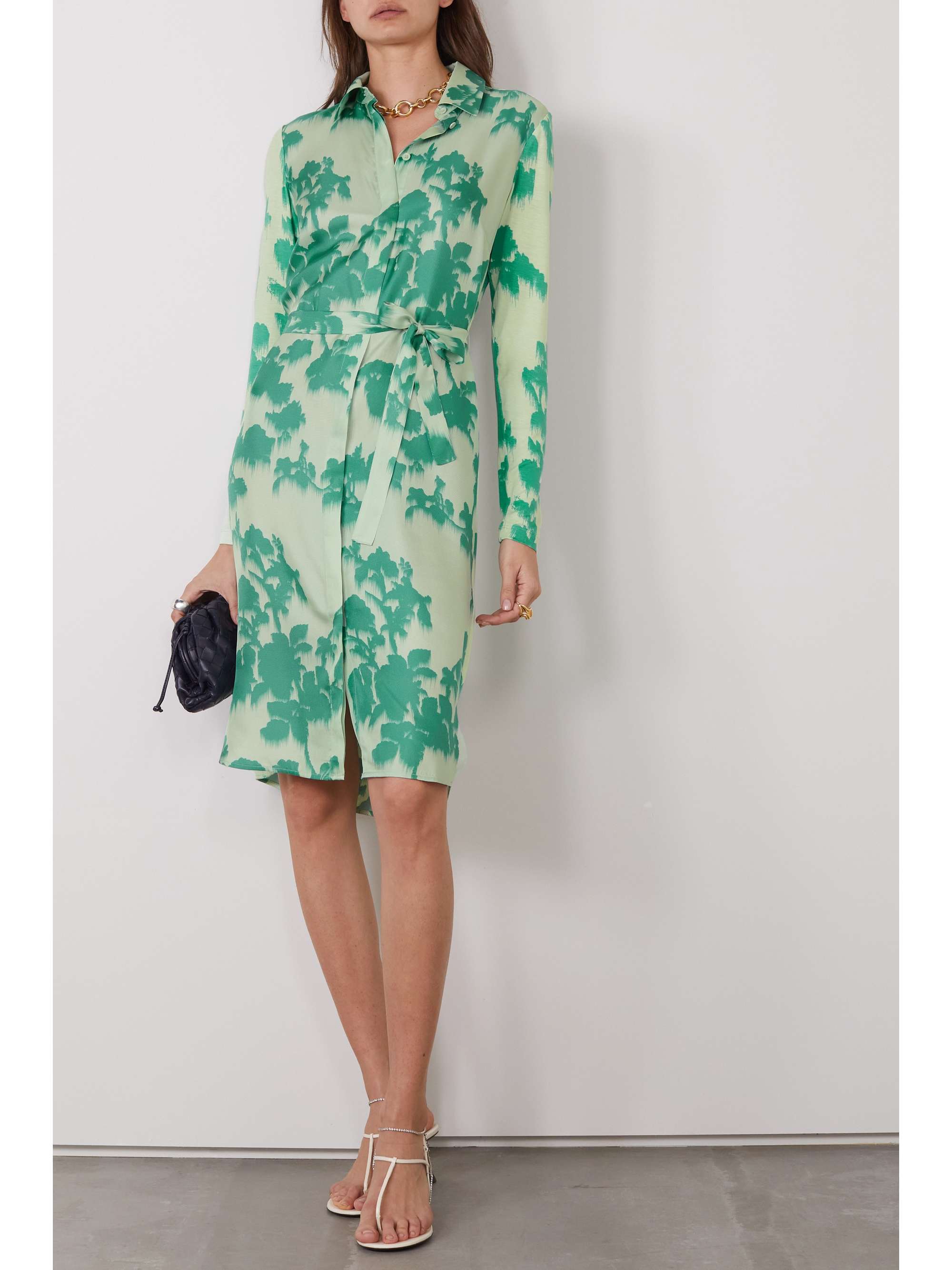 MAX MARA Leisure Nolana printed satin-jersey shirt dress