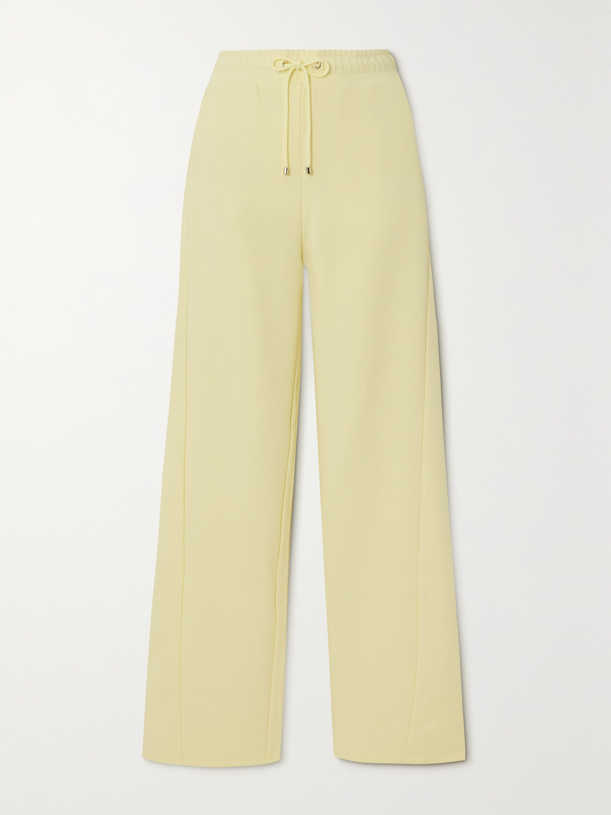 Max Mara Leisure Ultra Cotton-blend Jersey Wide-leg Pants In Yellow