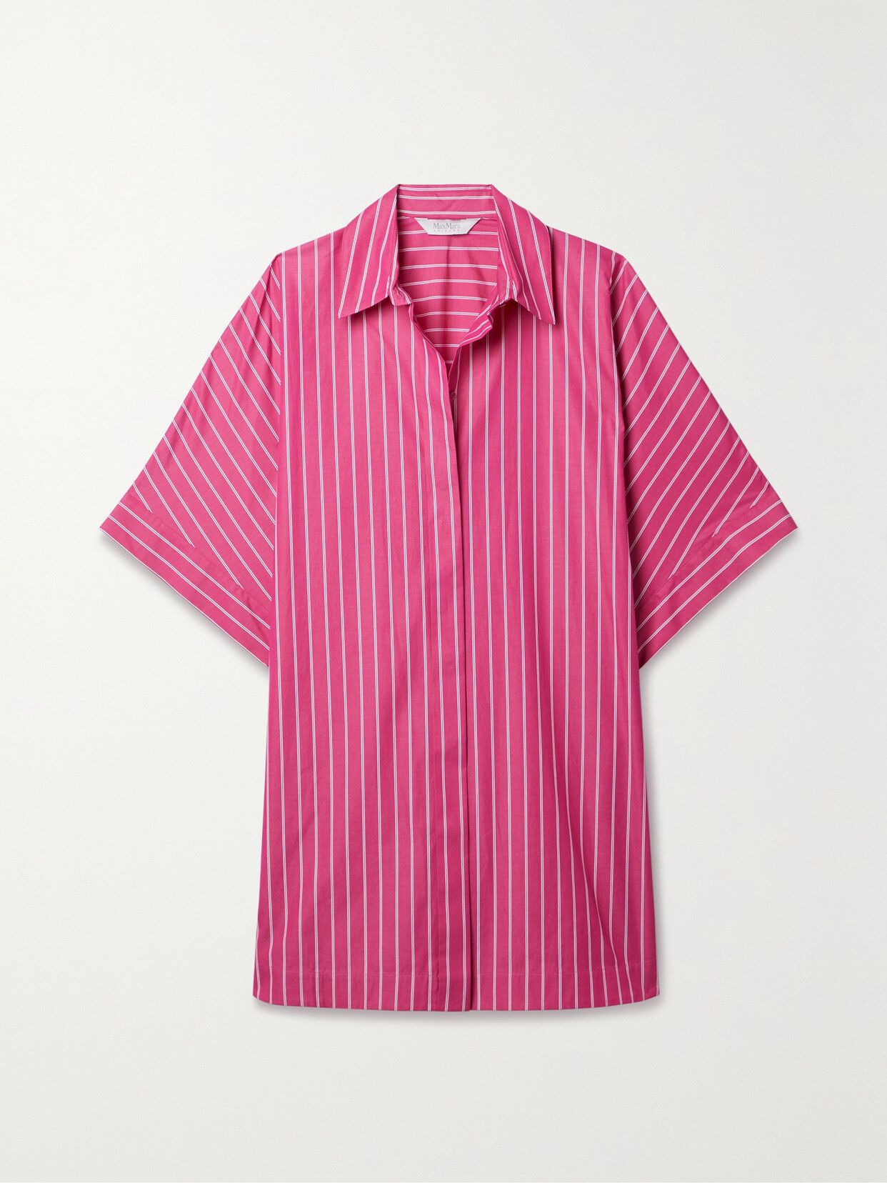 Shop Max Mara Leisure Anemone Striped Cotton-poplin Shirt In Pink