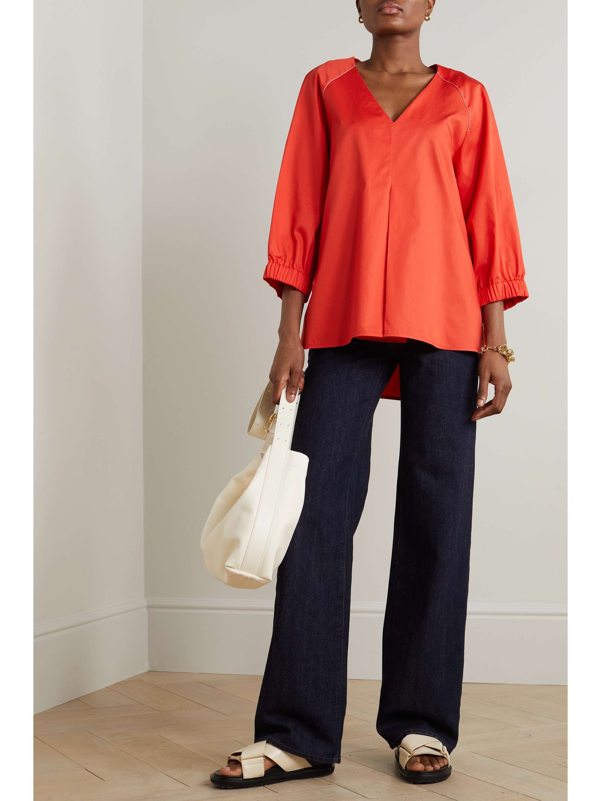 MAX MARA Leisure Pordoi cotton-sateen blouse