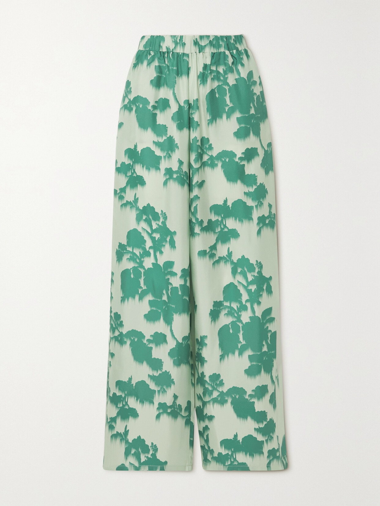 MAX MARA LEISURE TENZONE PRINTED SILK-SATIN STRAIGHT-LEG PANTS