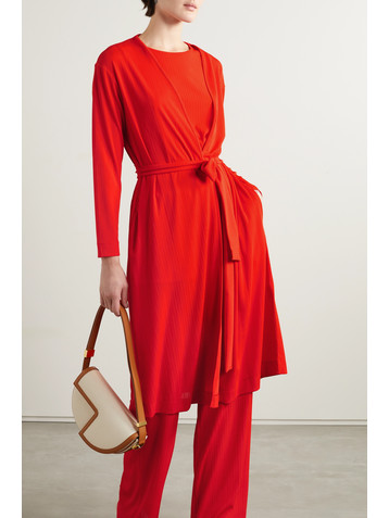 Max Mara Po belted ribbed-knit cardigan