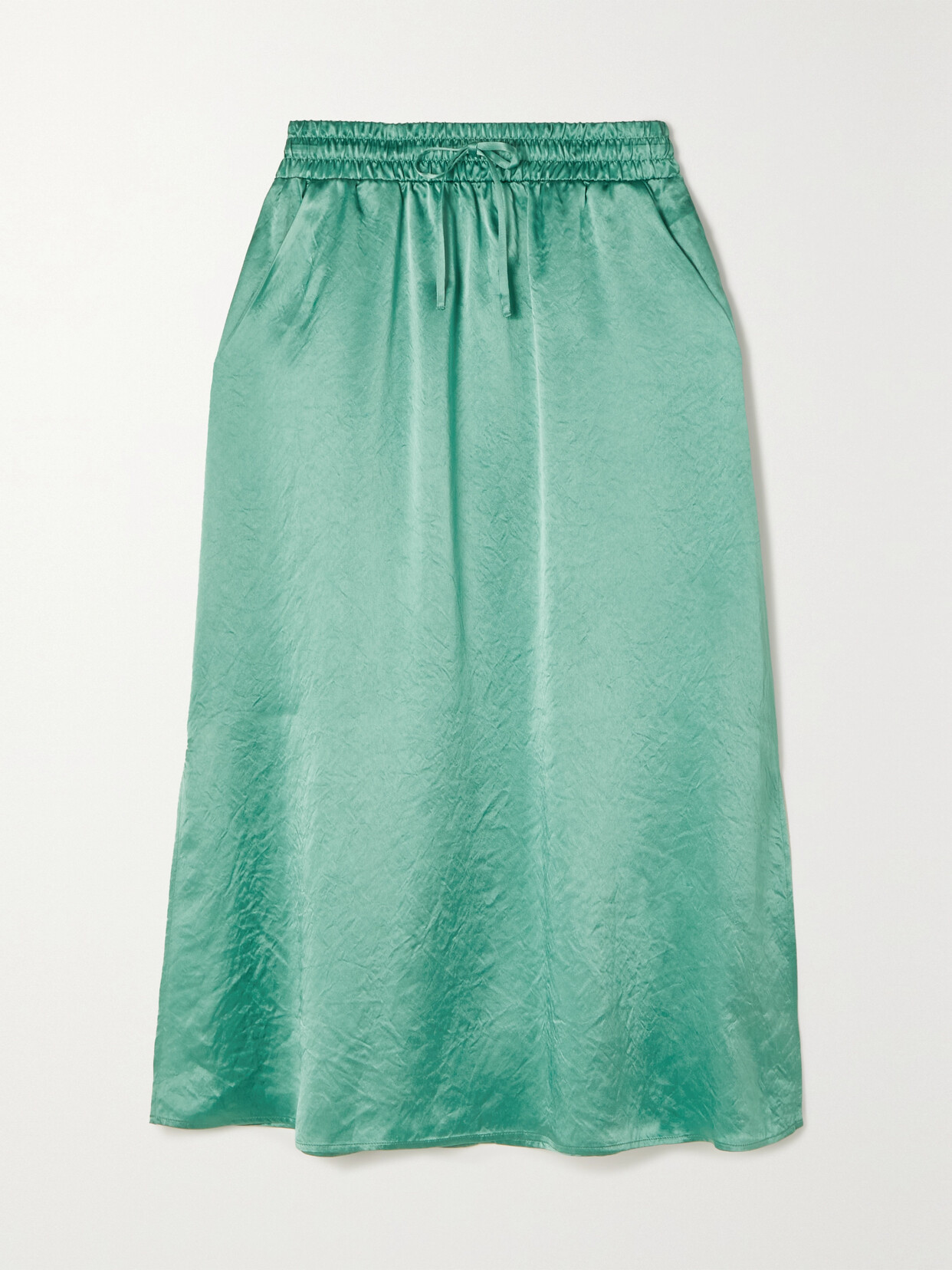 Max Mara - Leisure Freda Crinkled-satin Midi Skirt - Blue