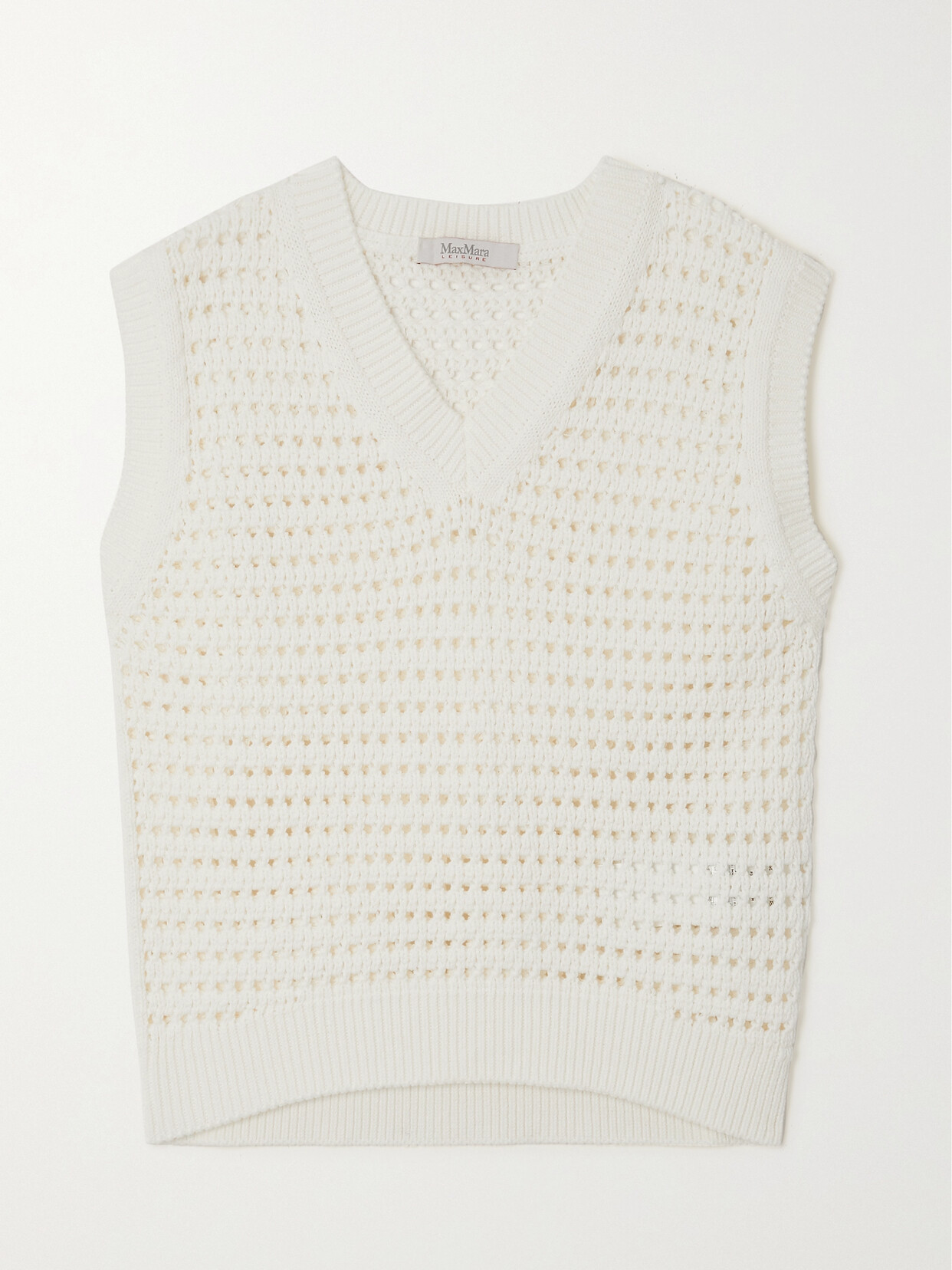 Max Mara - Leisure Palco Crocheted Cotton-blend Sweater - White