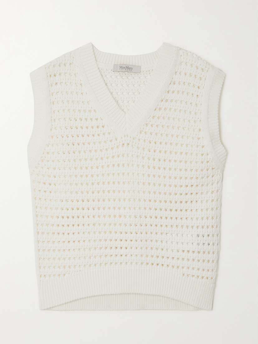 Max Mara Leisure Palco Crocheted Cotton-blend Sweater -  - x large