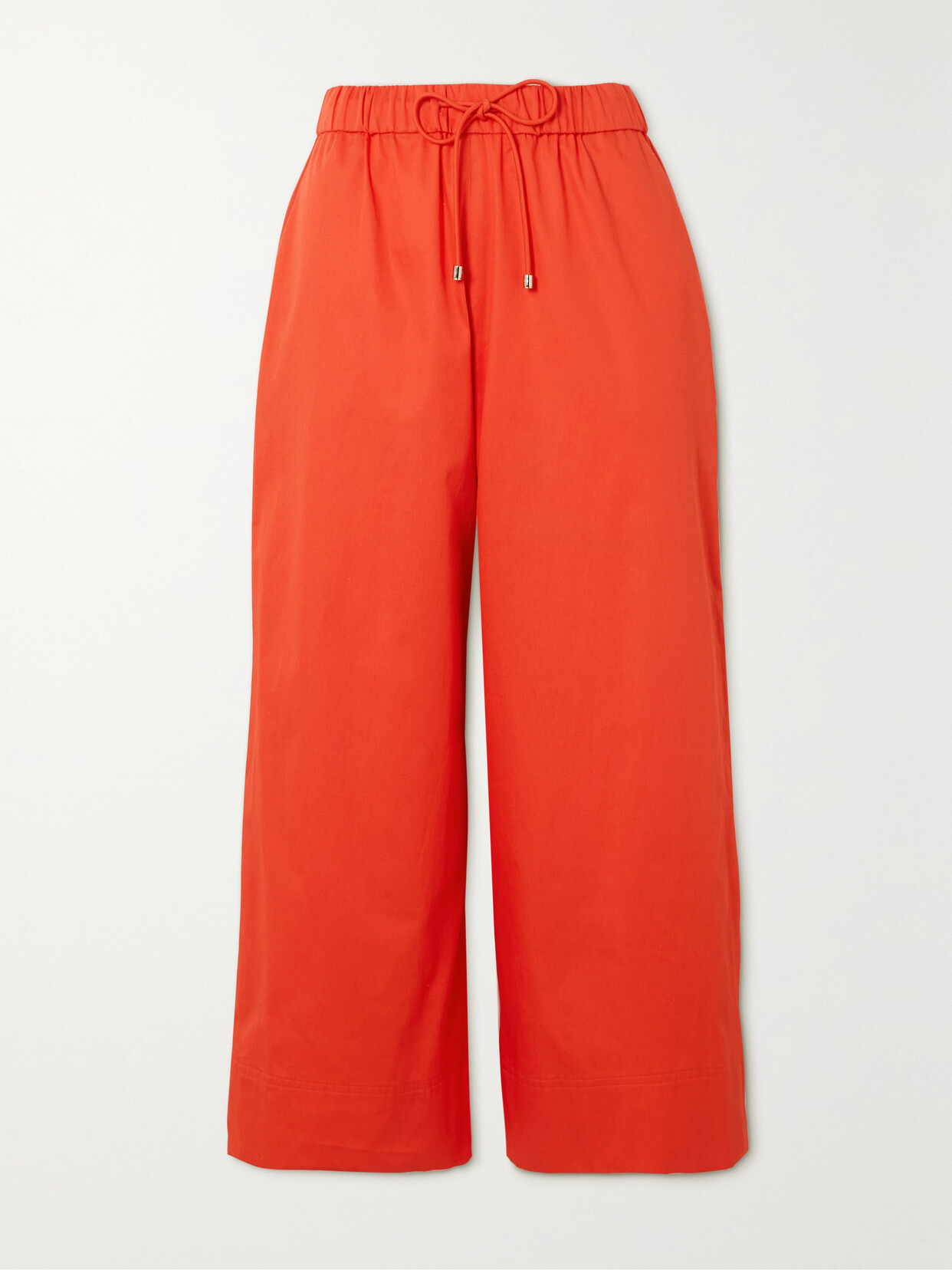 Max Mara - Leisure Cannone Cropped Cotton Wide-leg Pants - Red