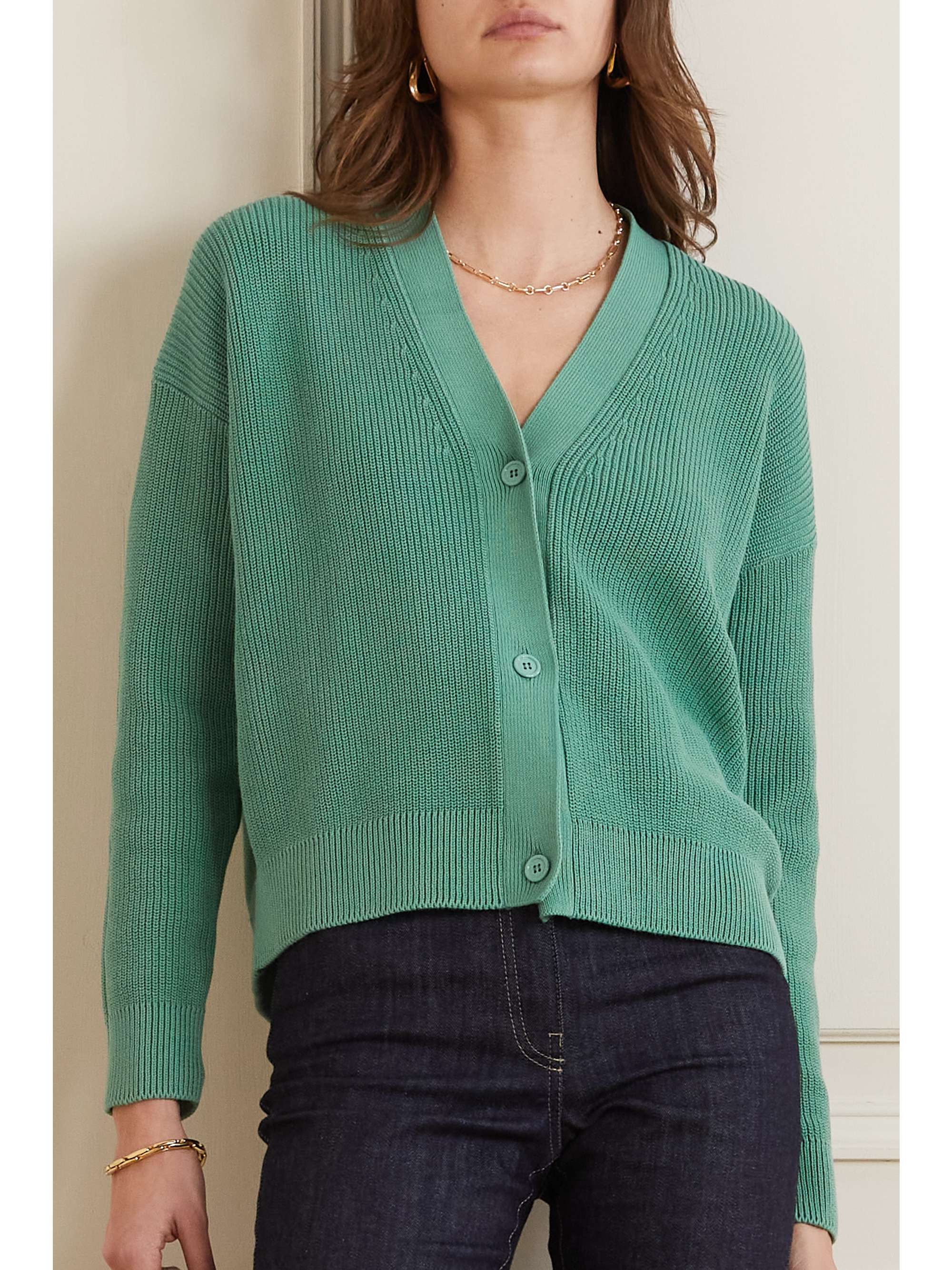MAX MARA Leisure Arancio ribbed cotton-blend cardigan