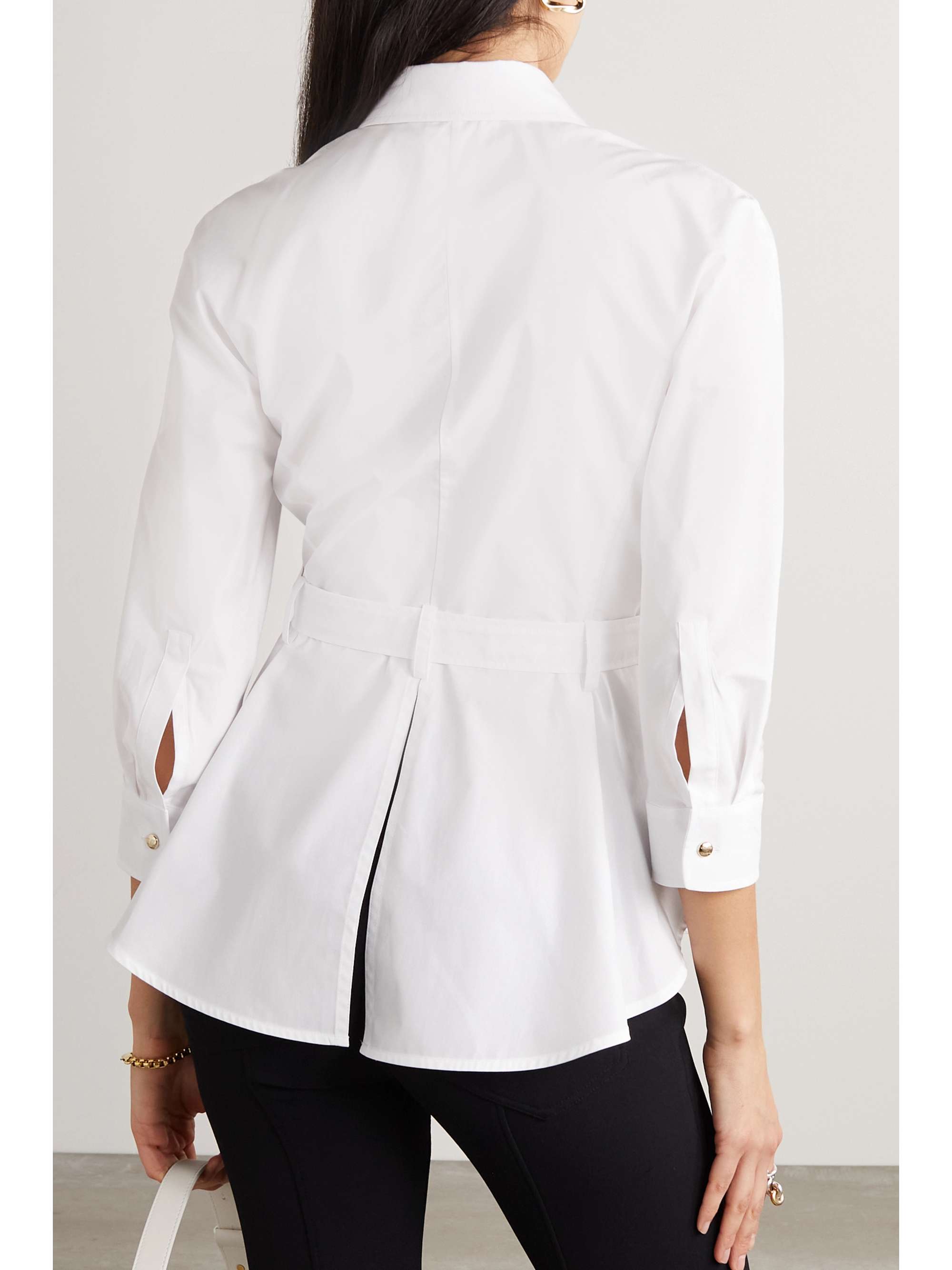 MAX MARA Cuneo belted cotton-poplin shirt