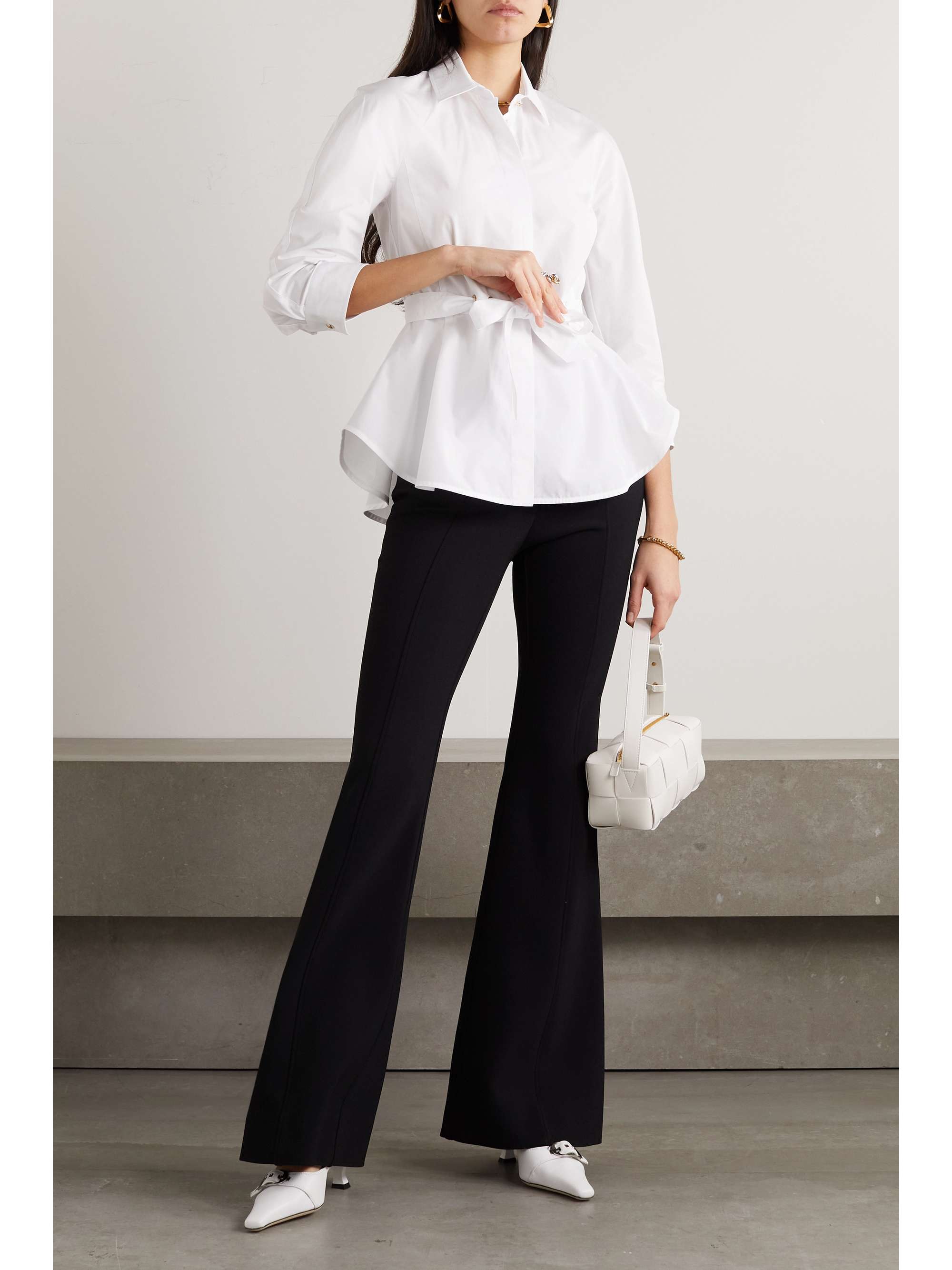 MAX MARA Cuneo belted cotton-poplin shirt