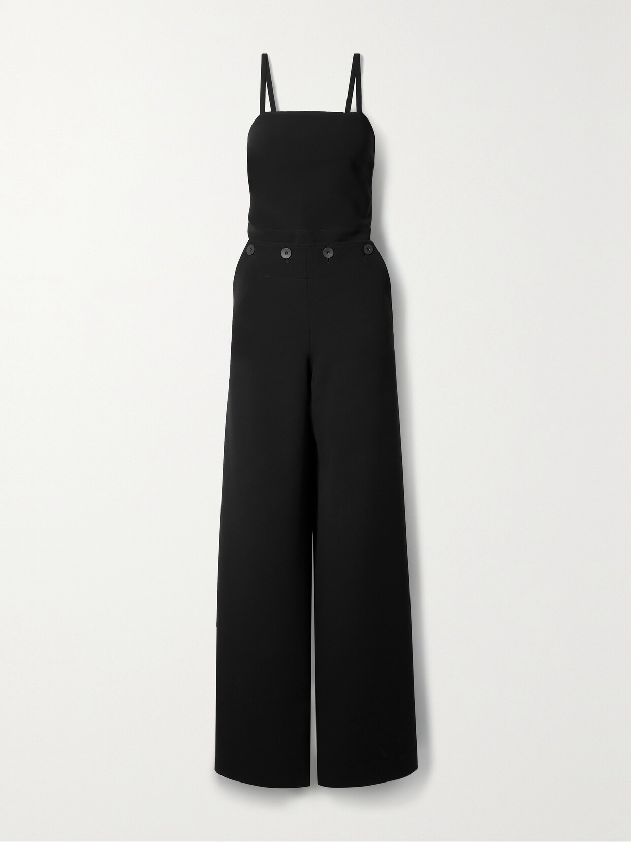 MAX MARA TABARIN BUTTON-EMBELLISHED OPEN-BACK CADY JUMPSUIT