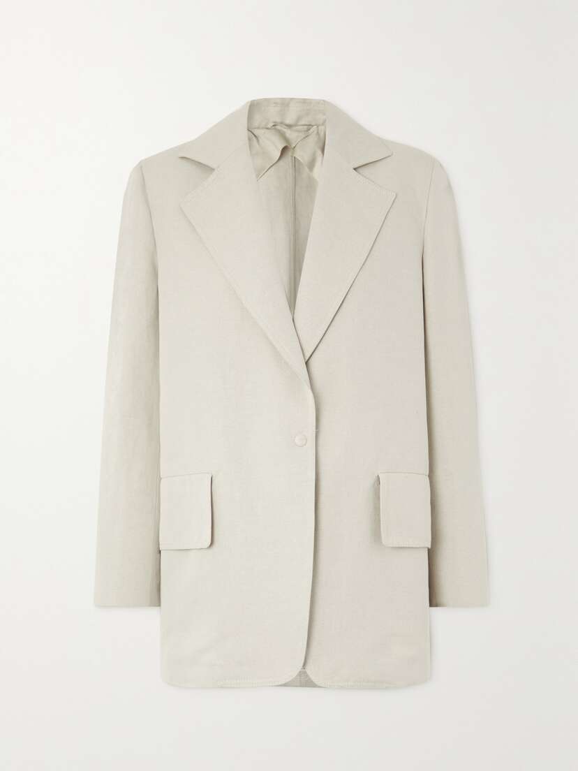 Max Mara — Mosa cotton and linen-blend blazer