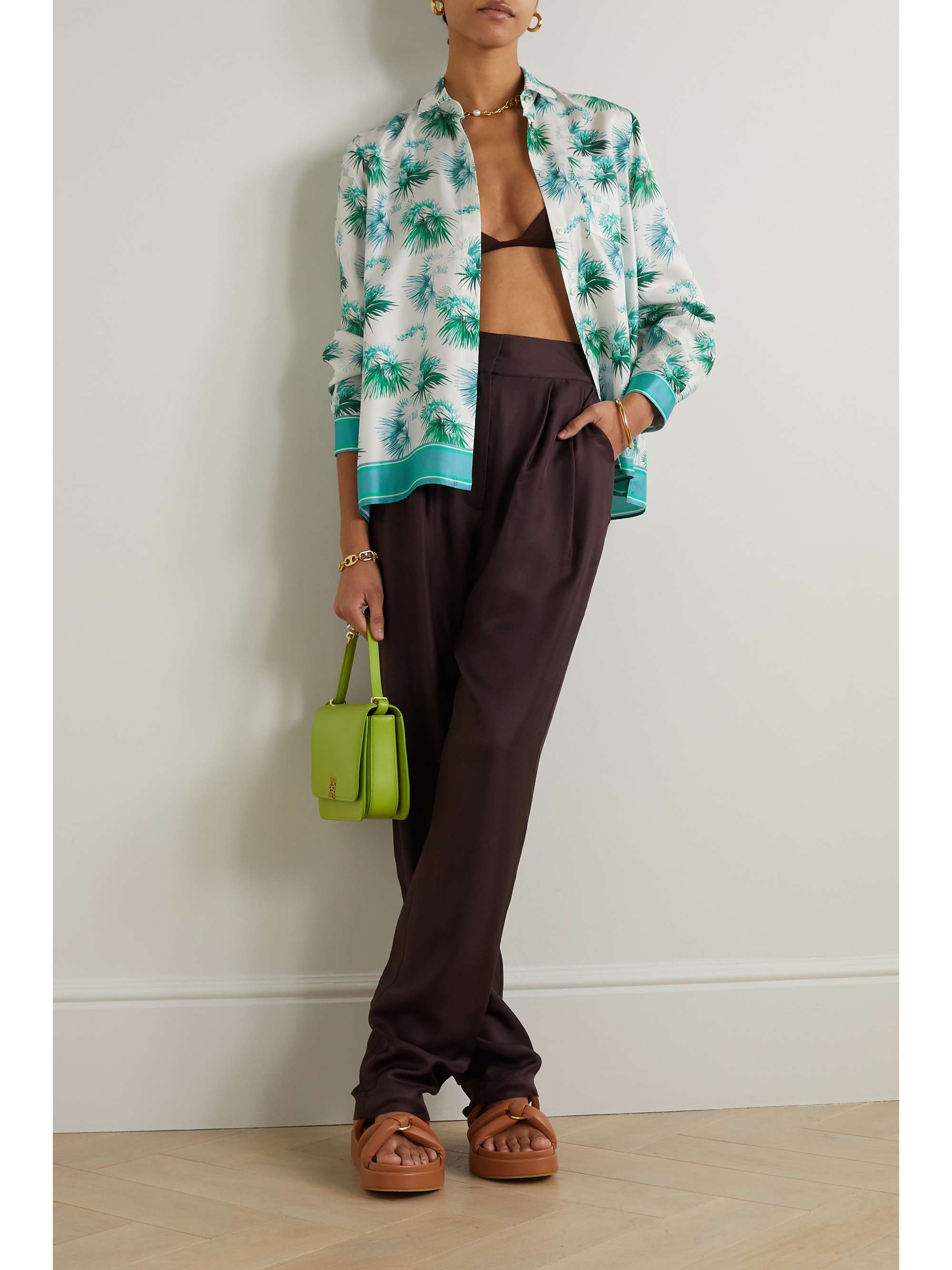 MAX MARA Floral-print silk-twill shirt