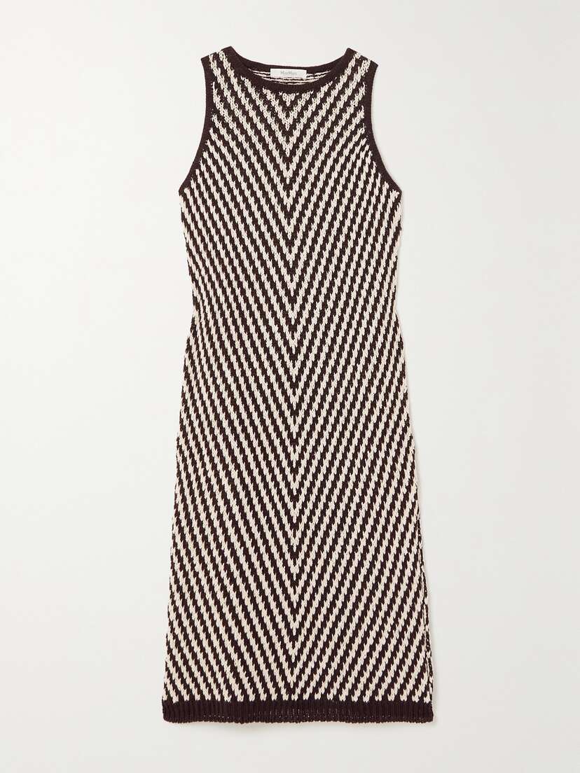 Max Mara Eiffel Striped Linen, Cotton And Silk-blend Tunic