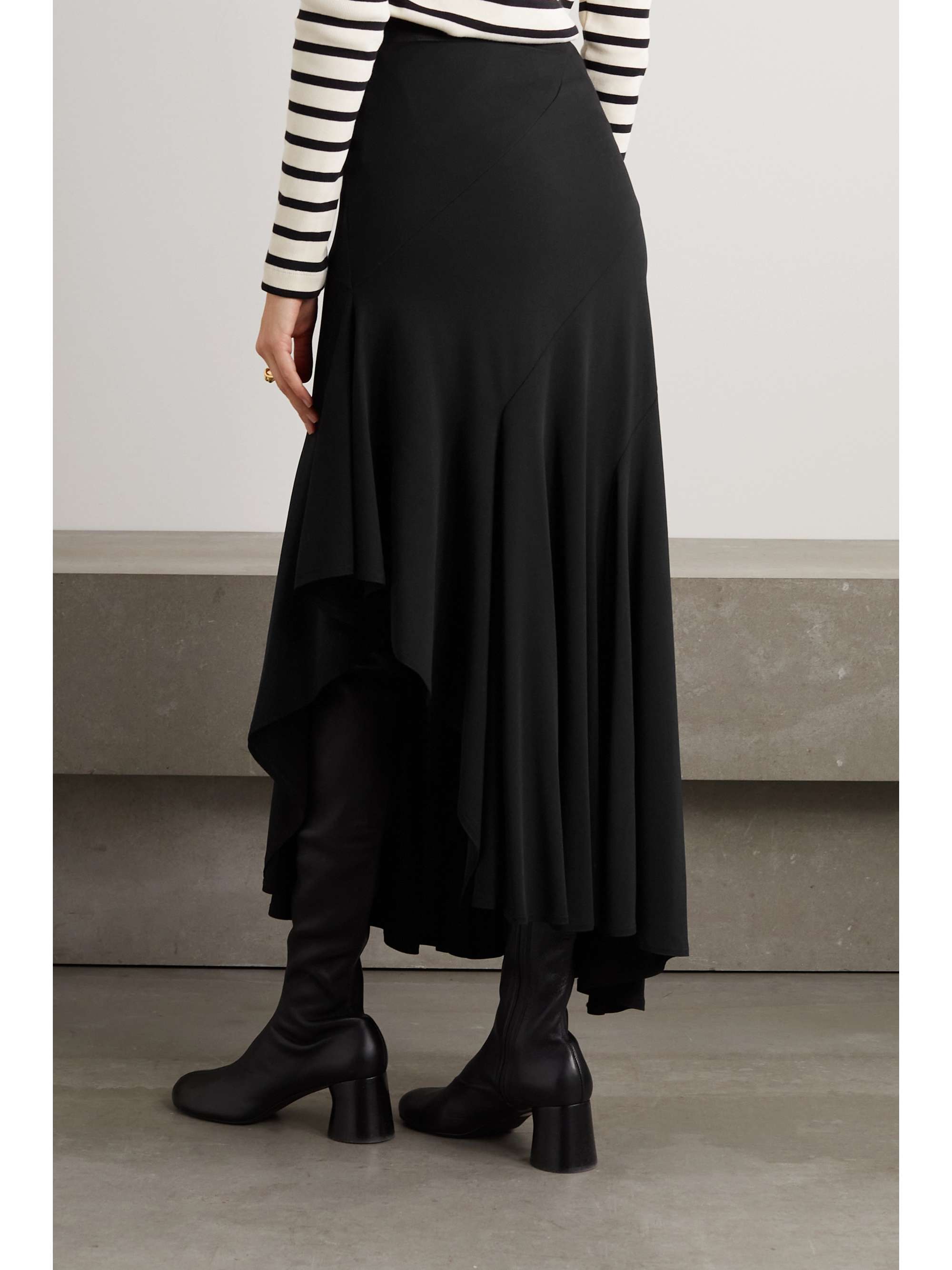 MAX MARA Estella asymmetric stretch-jersey maxi skirt