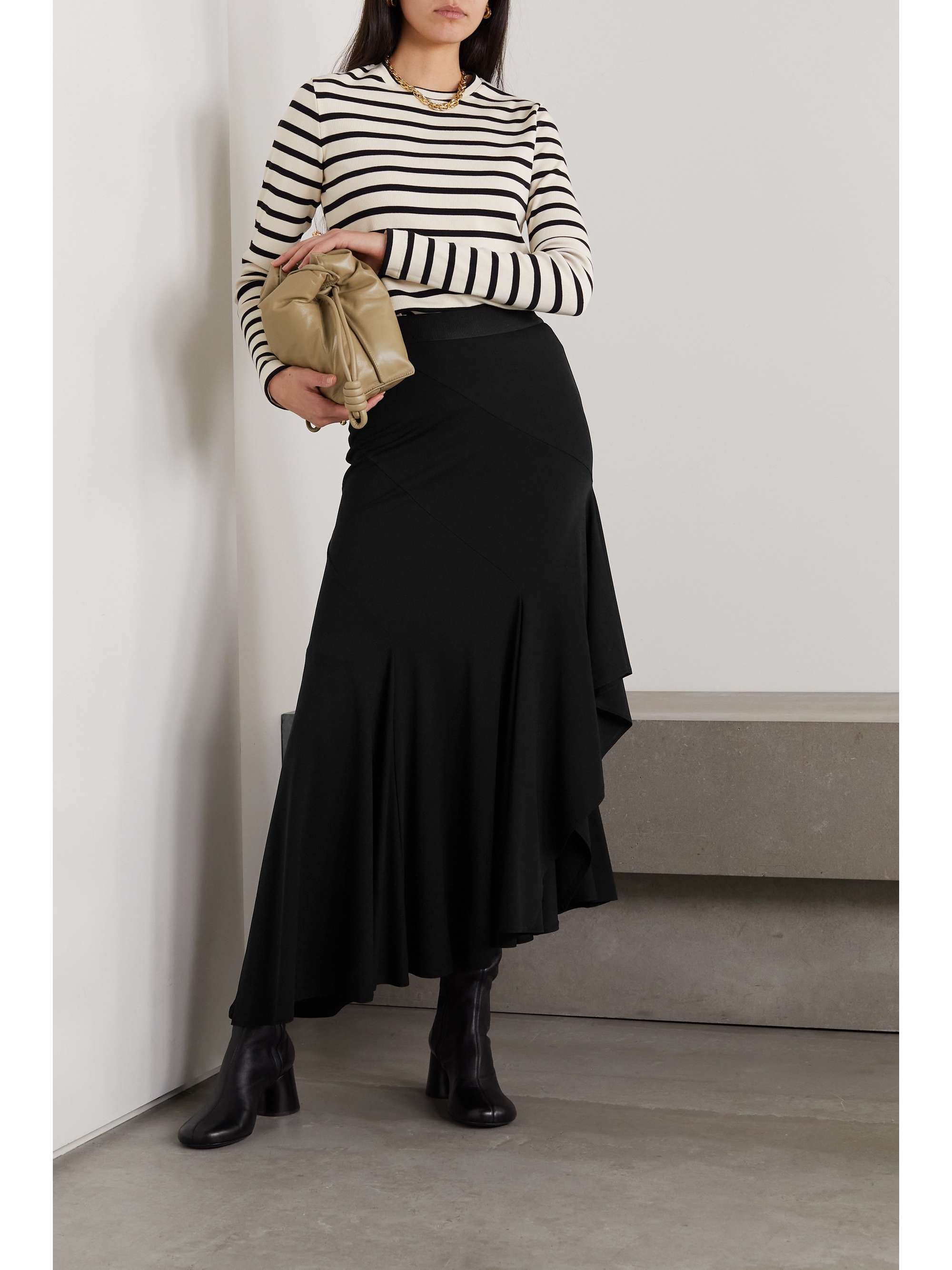 MAX MARA Estella asymmetric stretch-jersey maxi skirt