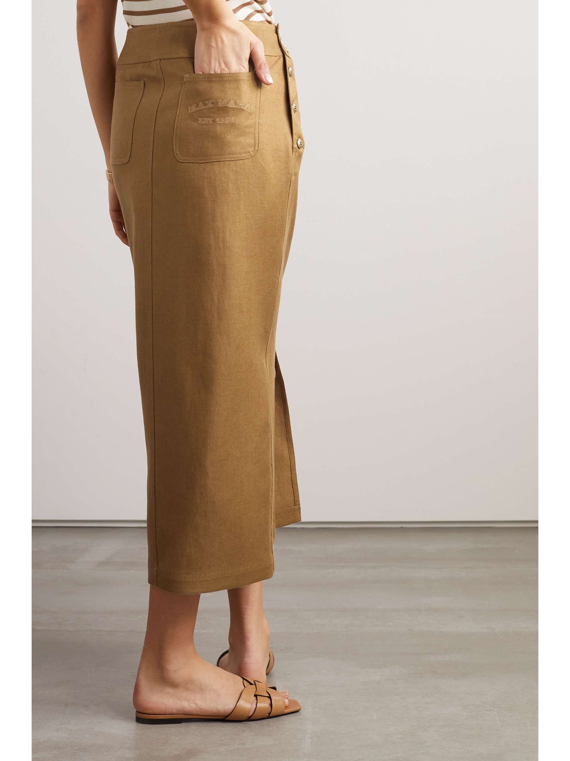 MAX MARA Linen midi skirt