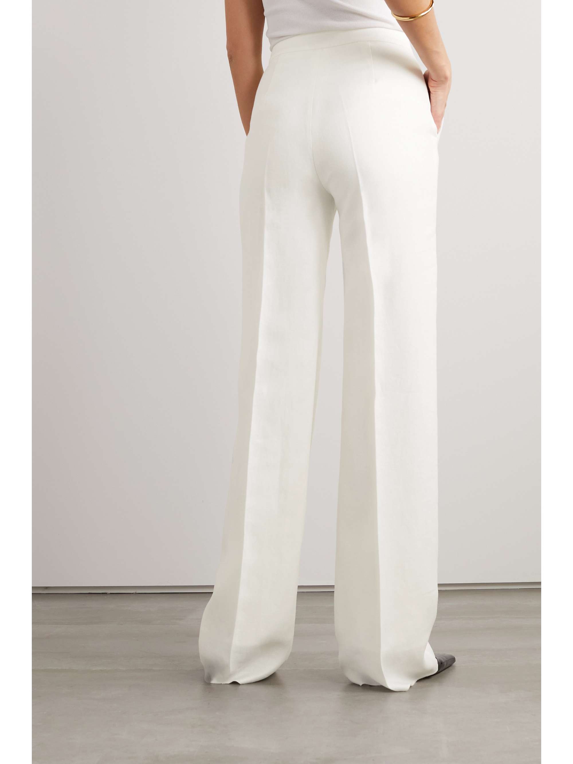 MAX MARA Brusson pleated linen wide-leg pants