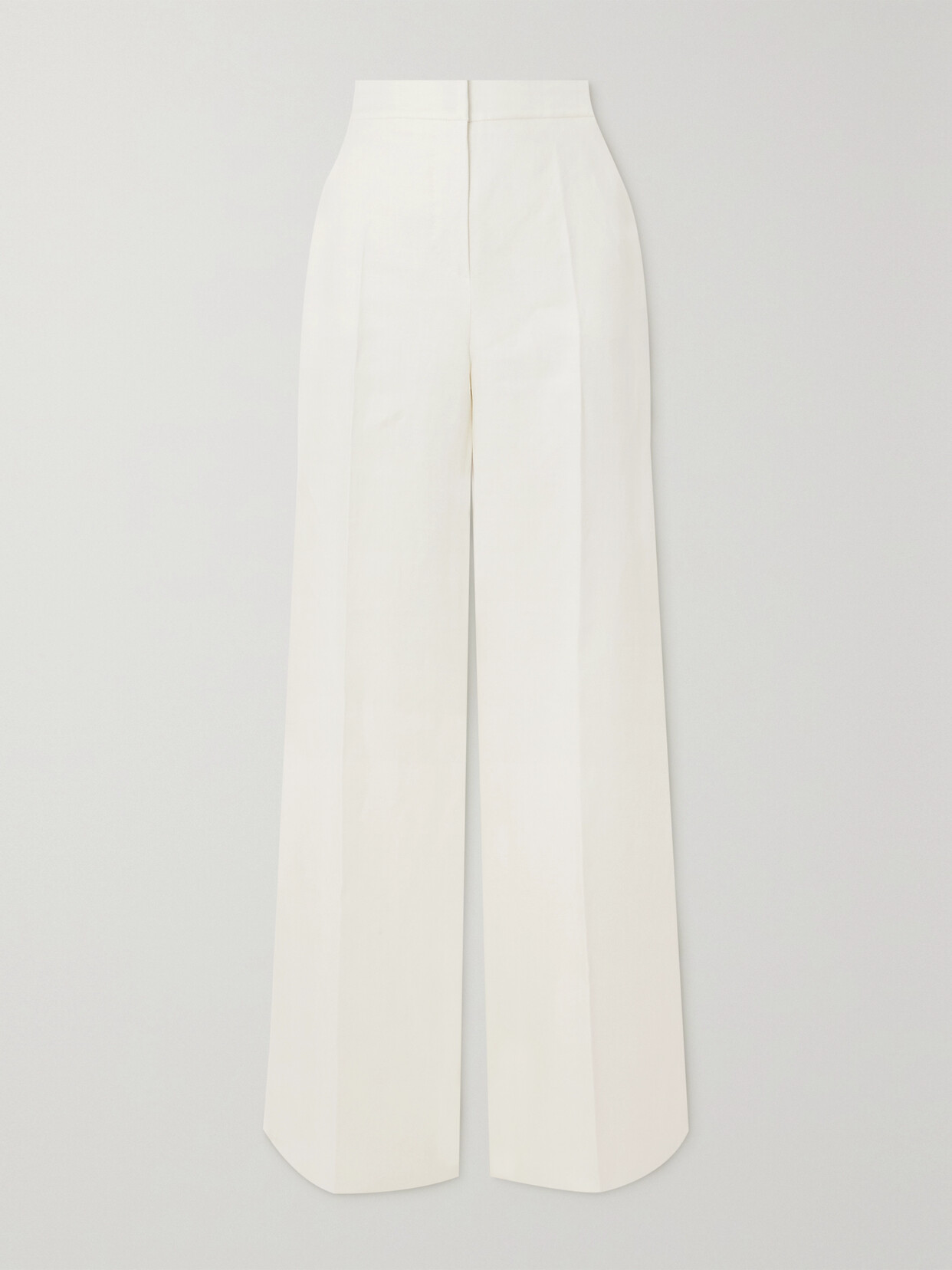 Max Mara - Brusson Pleated Linen Wide-leg Pants - White