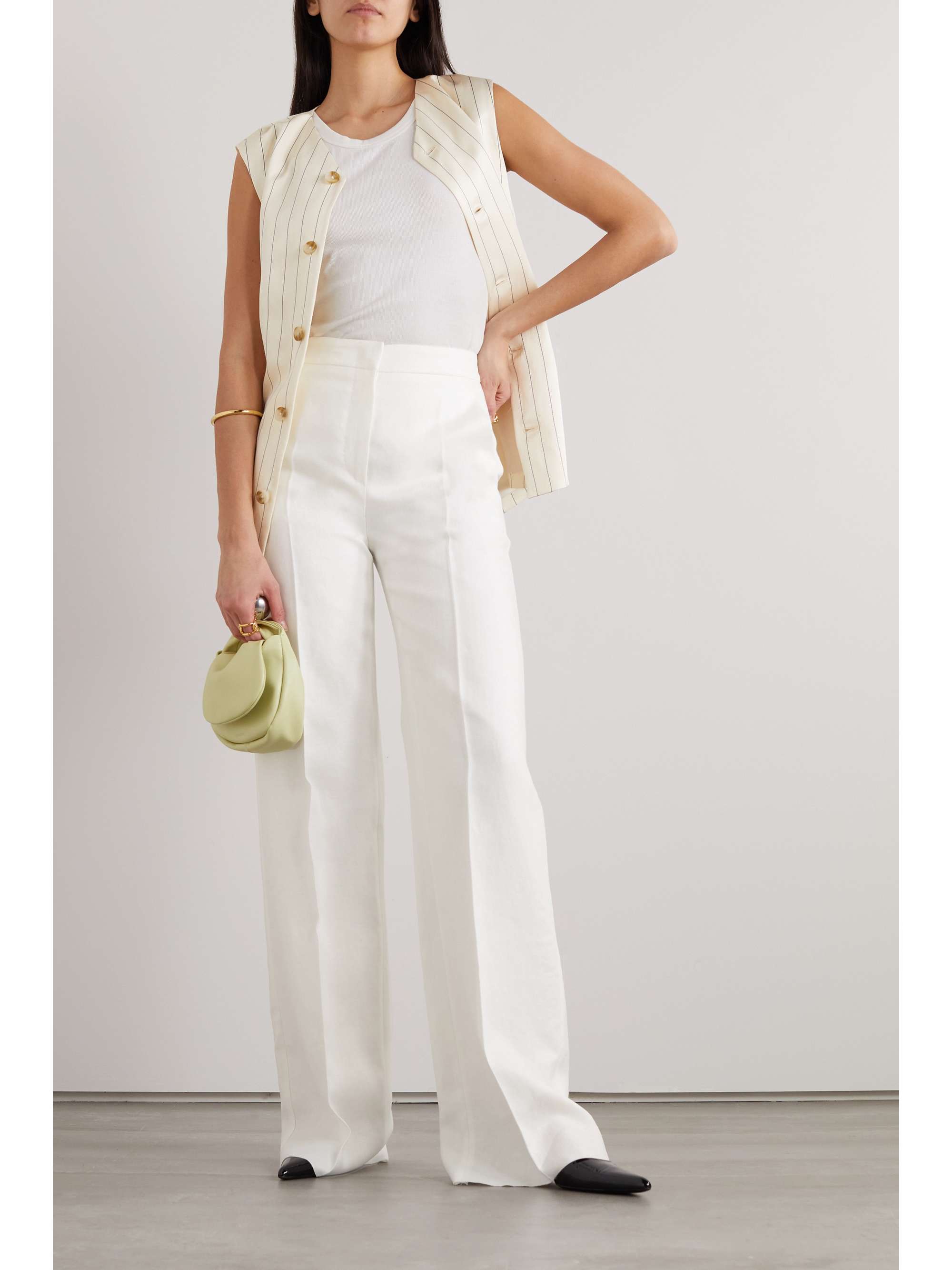 MAX MARA Brusson pleated linen wide-leg pants