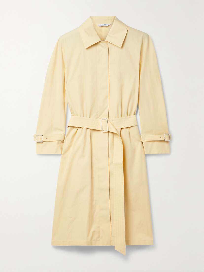 Max Mara Saio Belted Cotton-poplin Shirt Dress