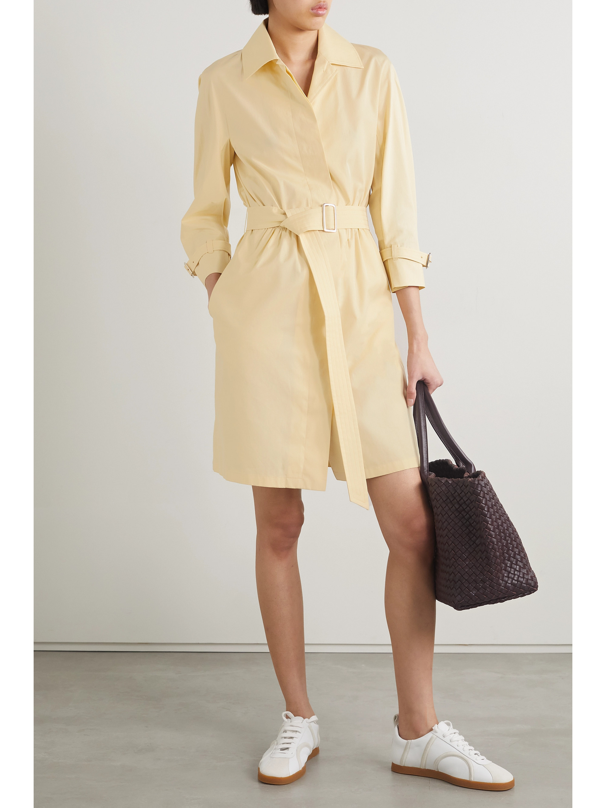 Max Mara Saio belted cotton-poplin shirt dress