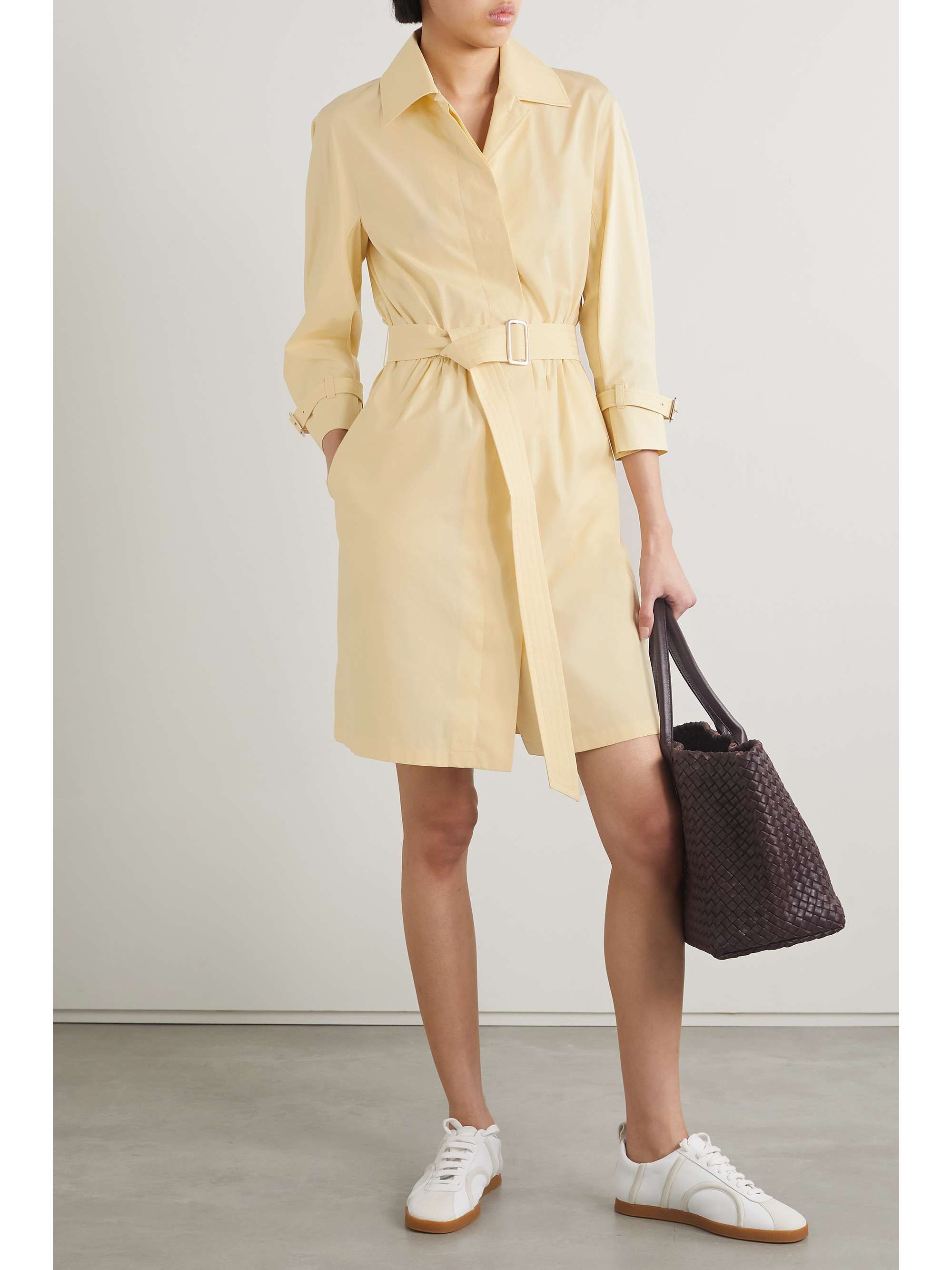 MAX MARA Saio belted cotton-poplin shirt dress