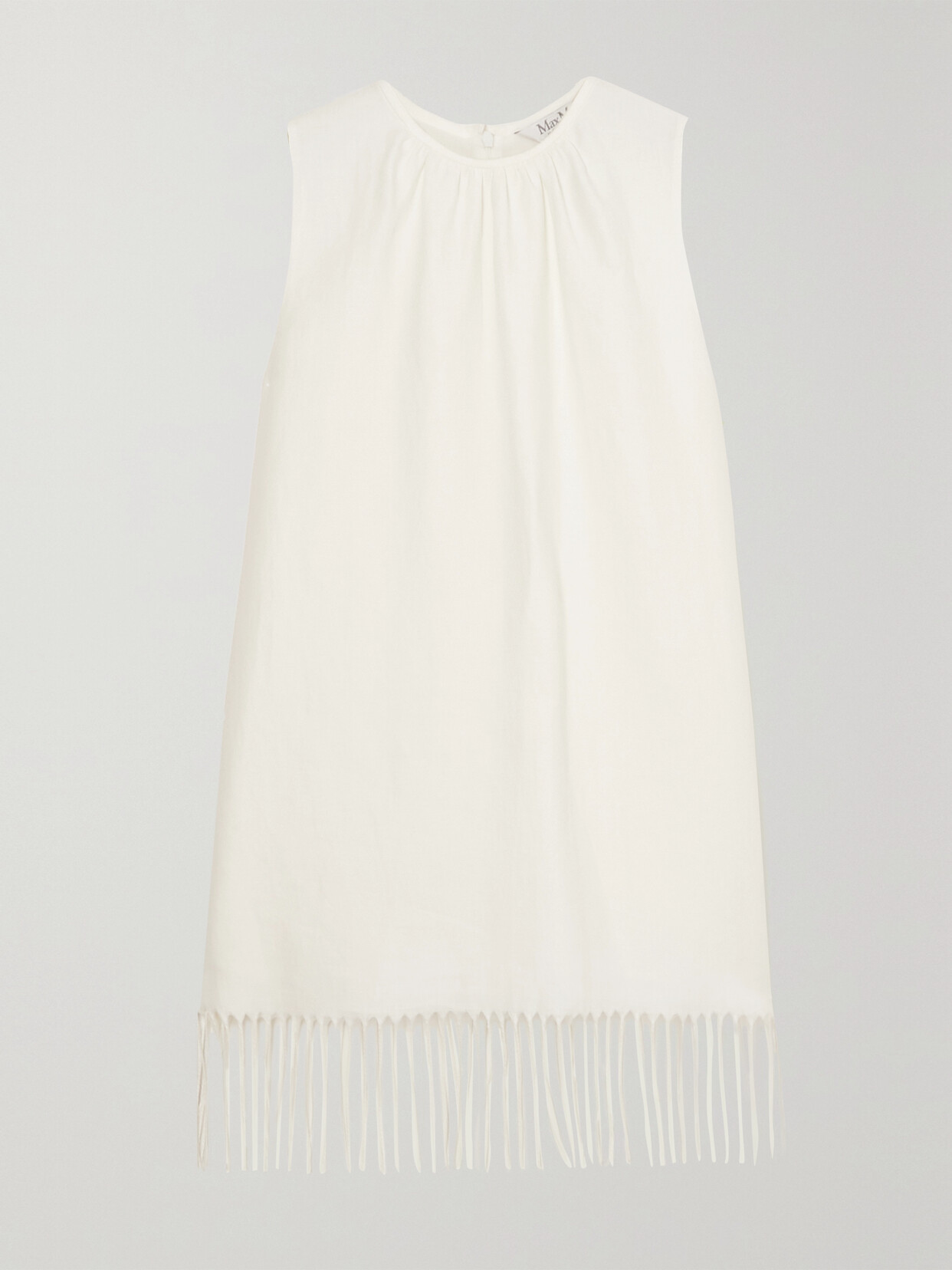 Max Mara - Bobbio Fringed Linen-twill Tank - White