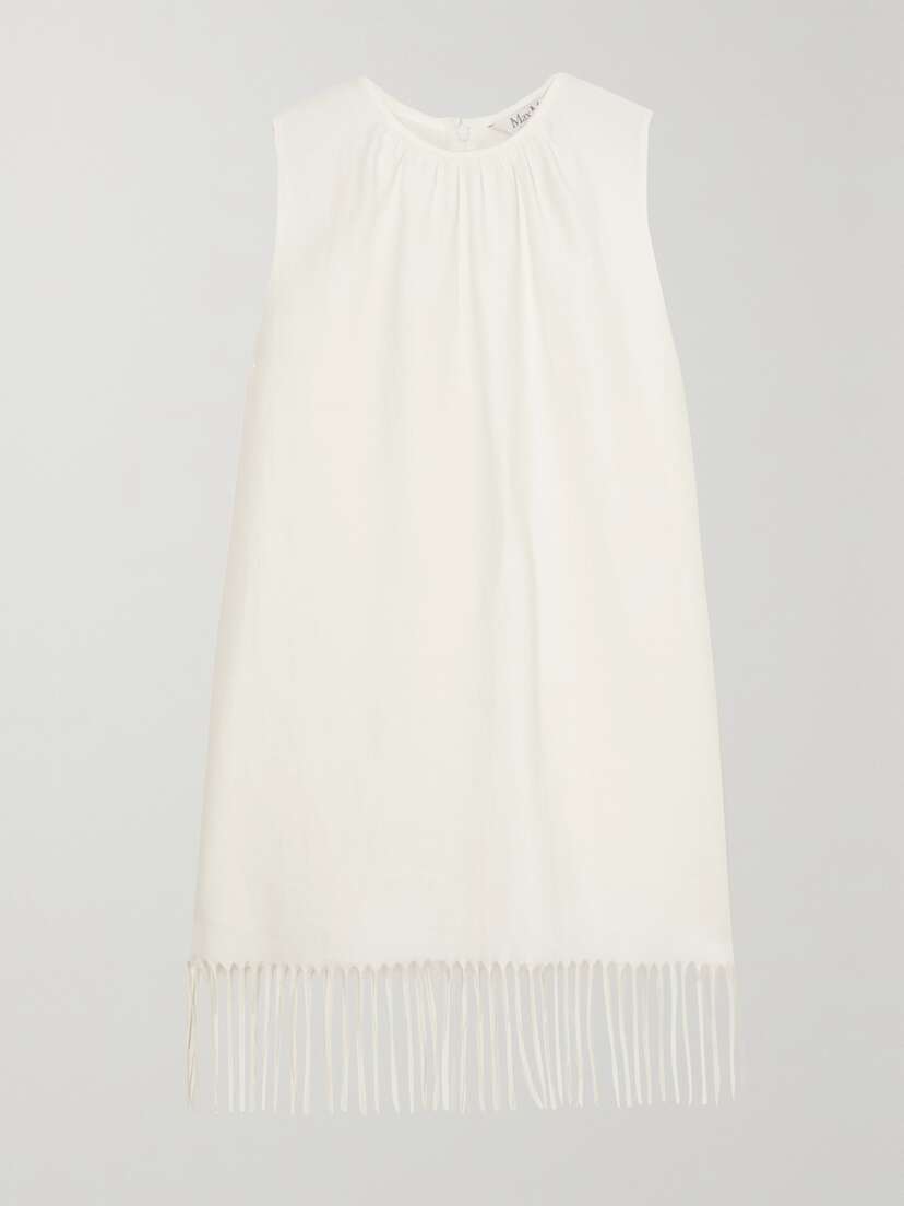 Max Mara Bobbio Fringed Linen-twill Tank