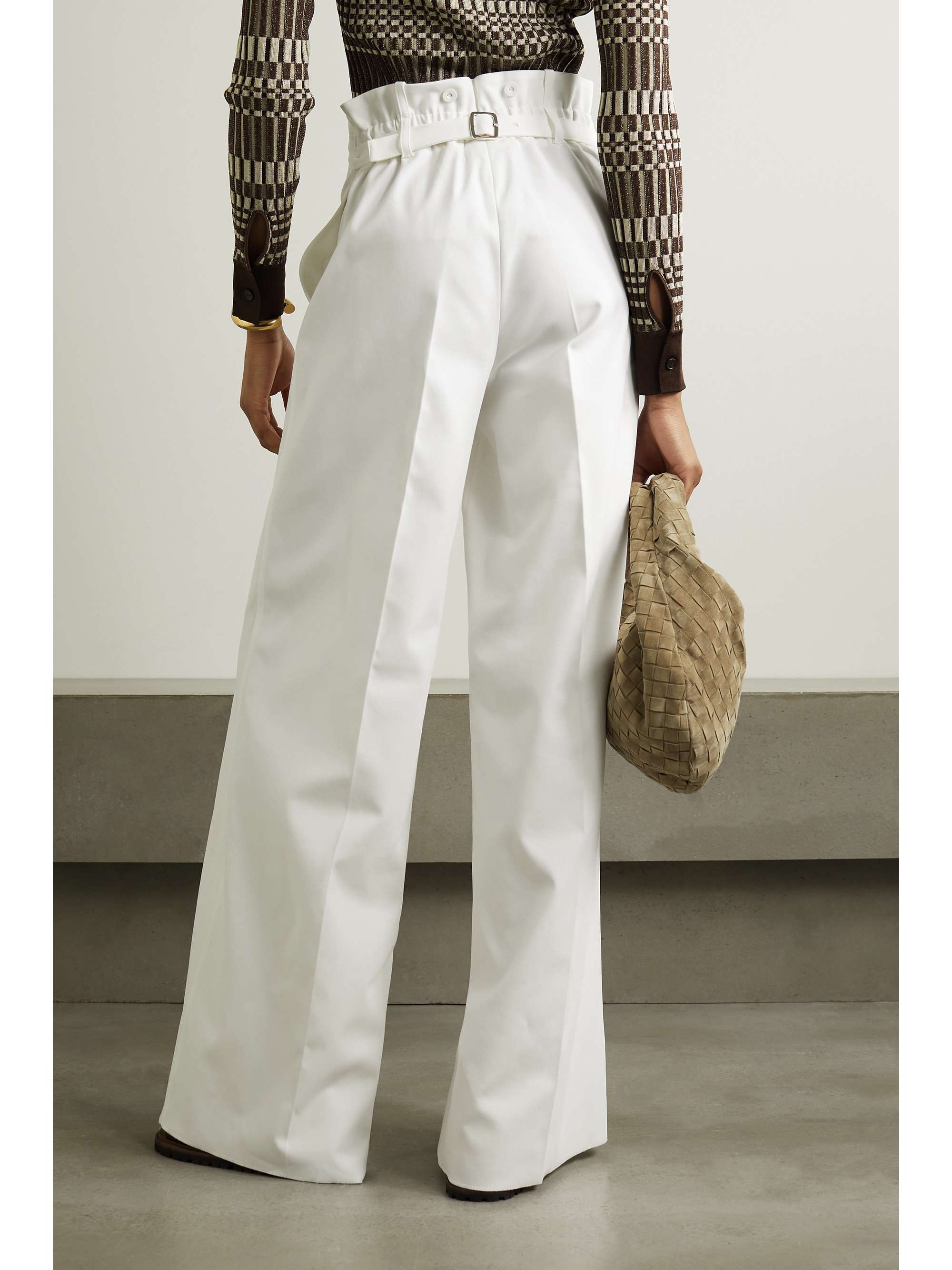 MAX MARA Yang pleated stretch-cotton wide-leg pants