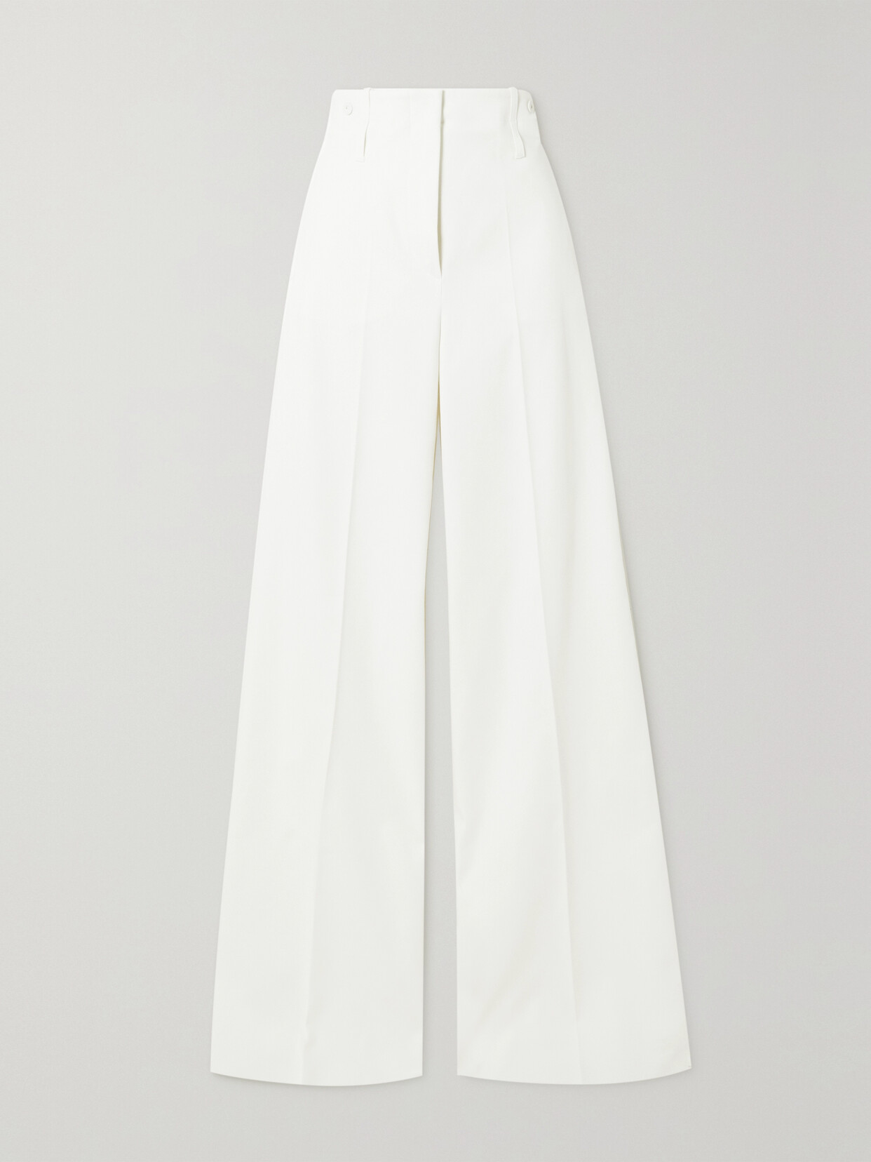 MAX MARA YANG PLEATED STRETCH-COTTON WIDE-LEG PANTS