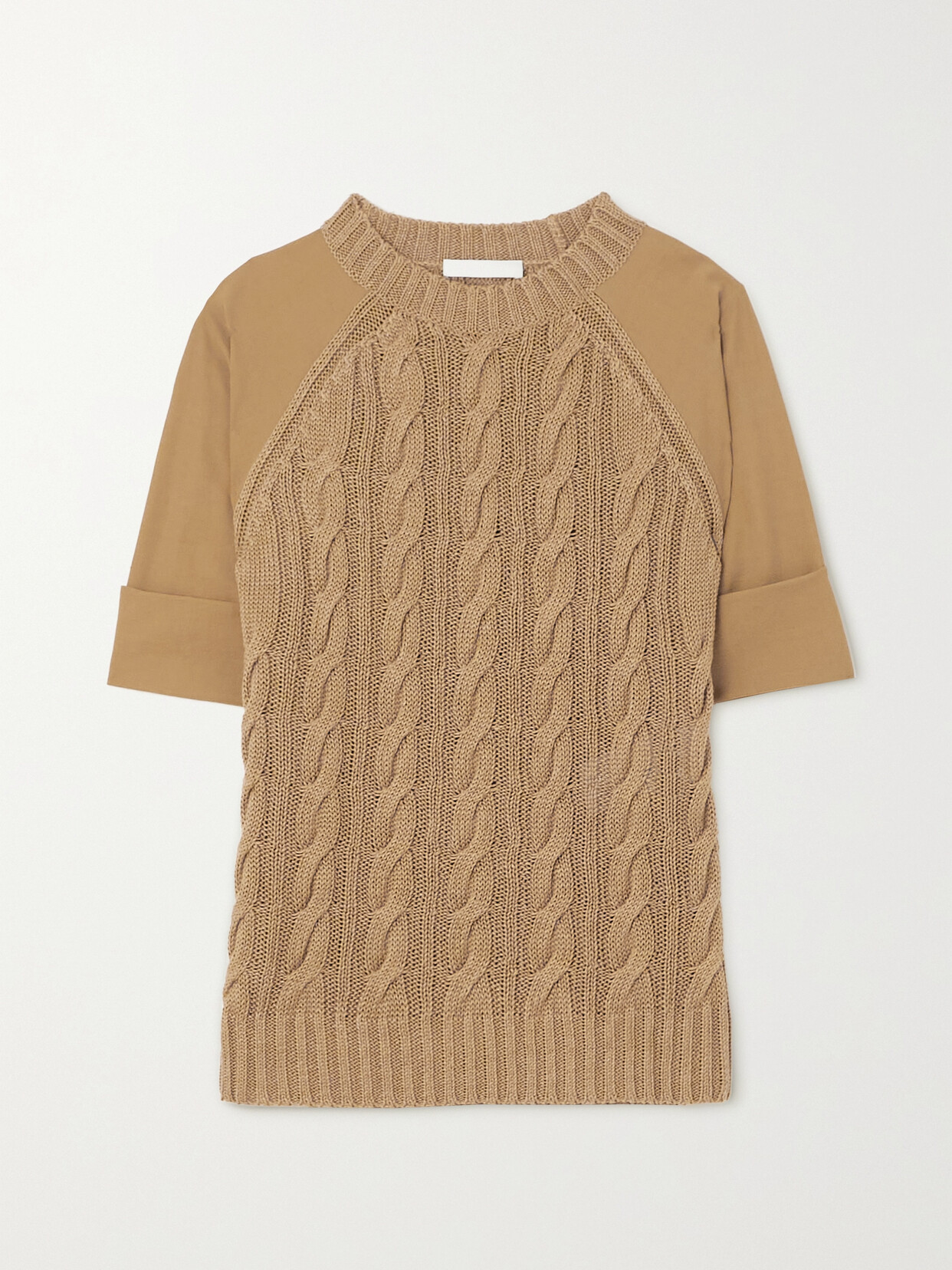 Max Mara - Biella Cable-knit Cotton-blend And Linen T-shirt - Neutrals