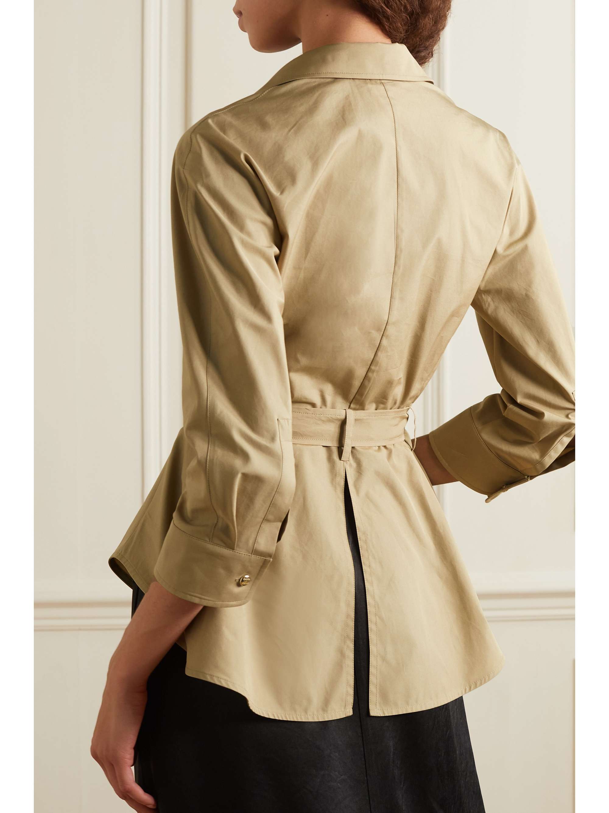 MAX MARA Cuneo belted cotton-poplin shirt