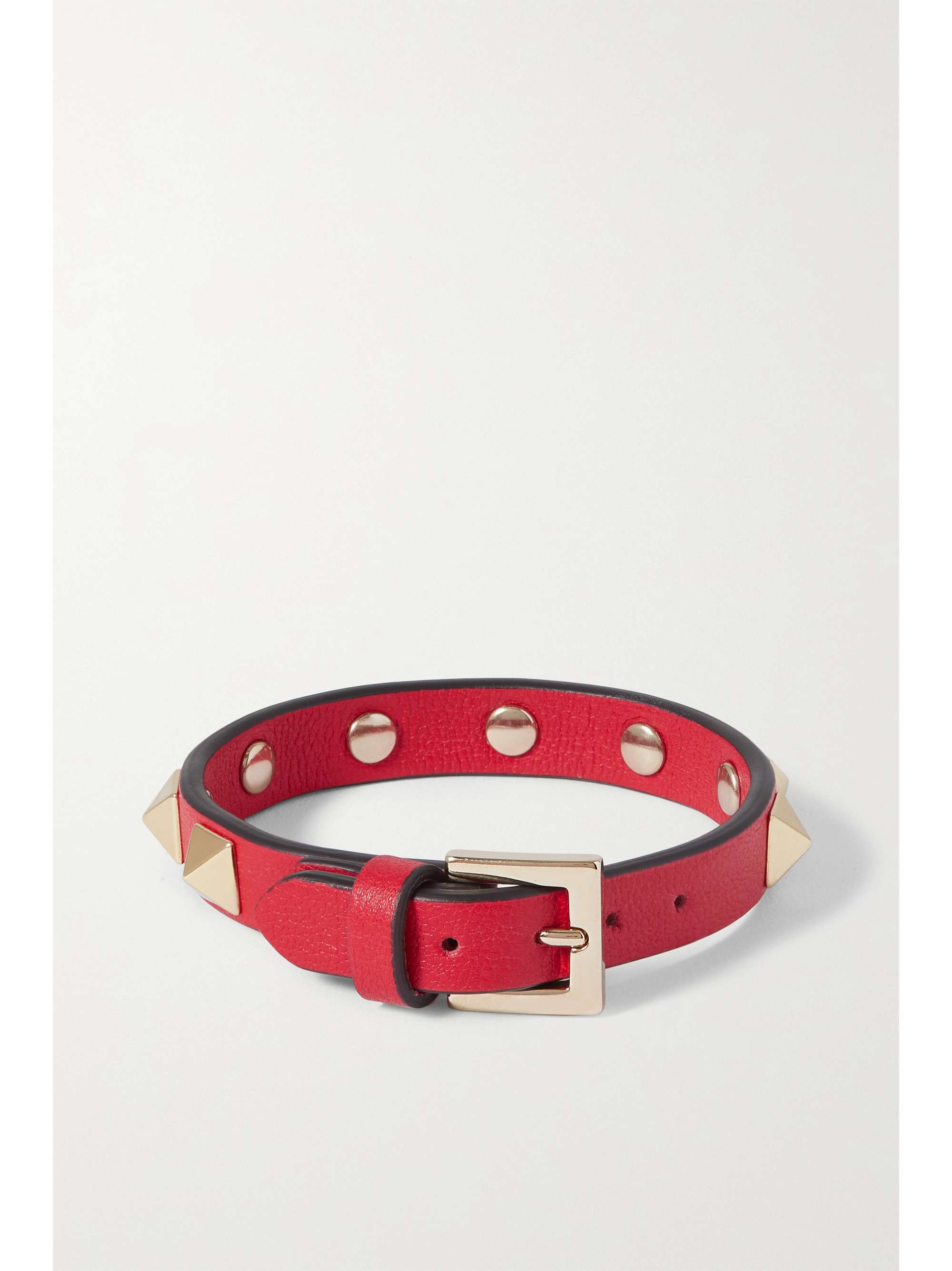 VALENTINO GARAVANI Rockstud textured-leather bracelet