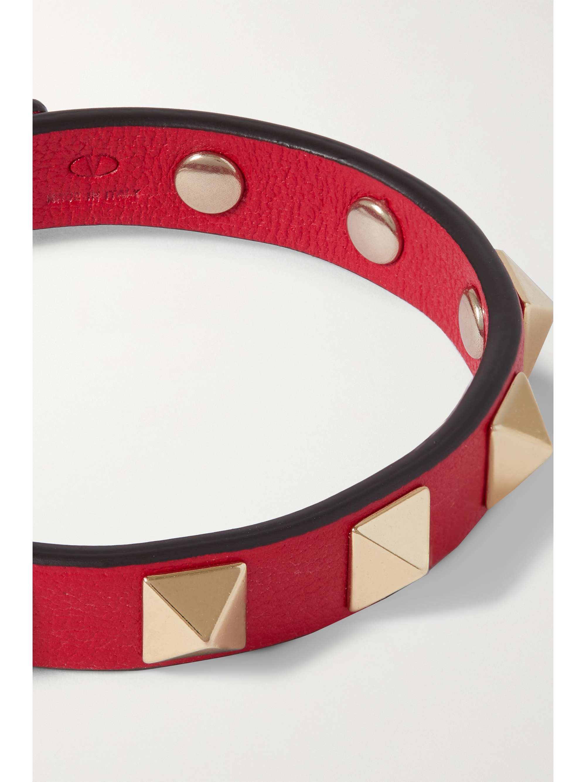 VALENTINO GARAVANI Rockstud textured-leather bracelet
