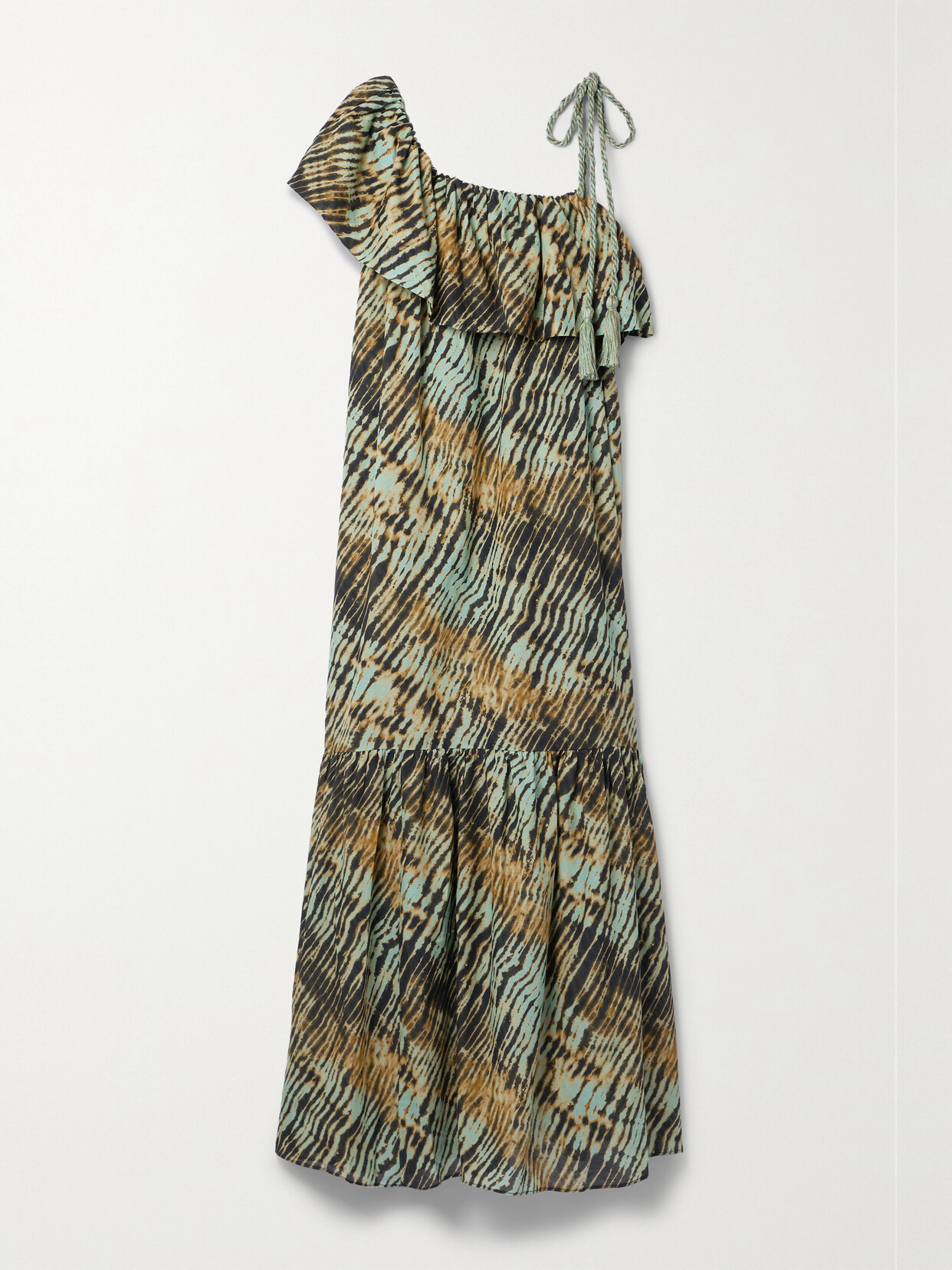 Ulla Johnson - Daniela Asymmetric Printed Cotton-blend Voile Midi Dress - Green