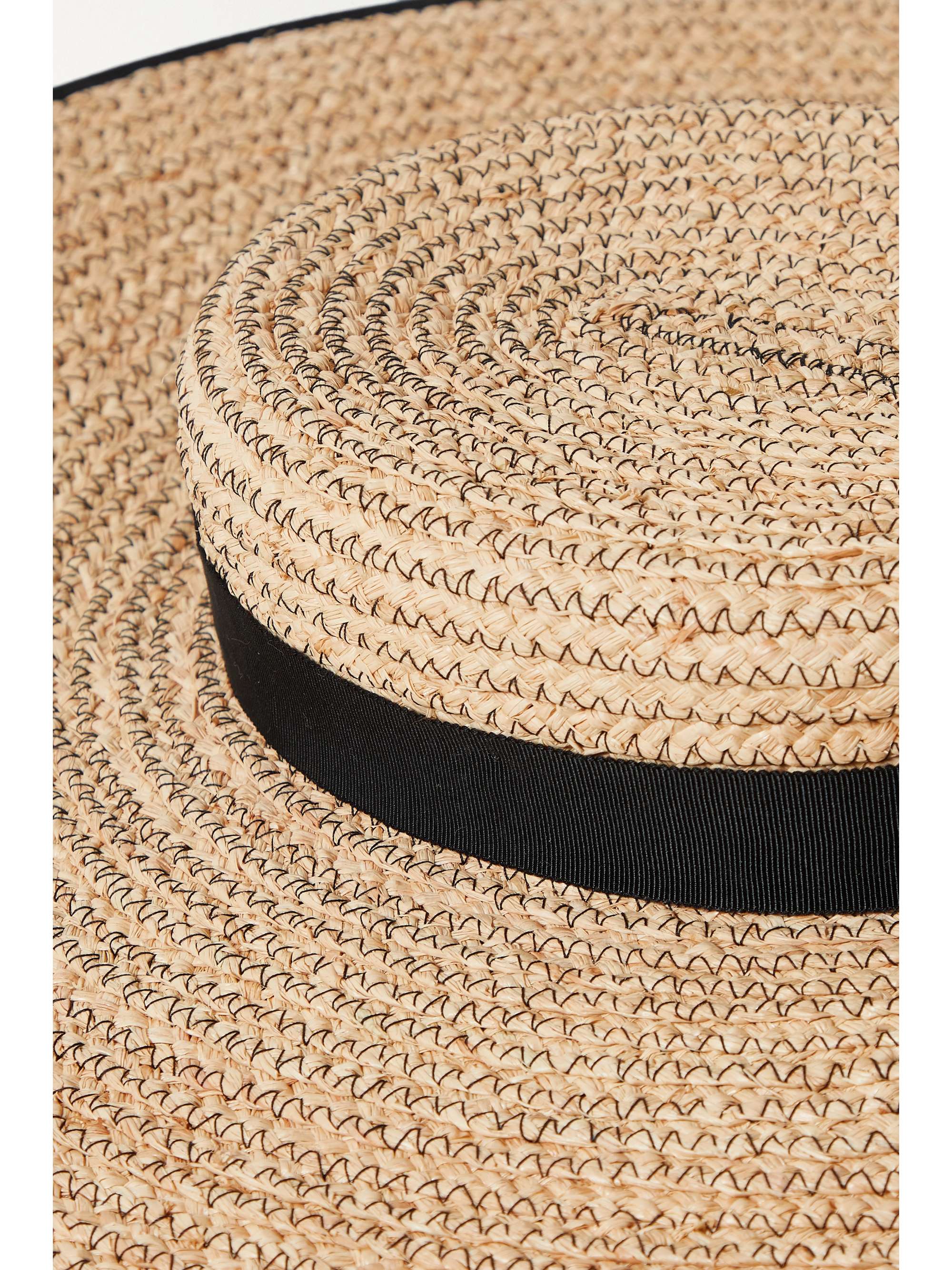 GIGI BURRIS + NET SUSTAIN Claiborne grosgrain-trimmed straw sunhat