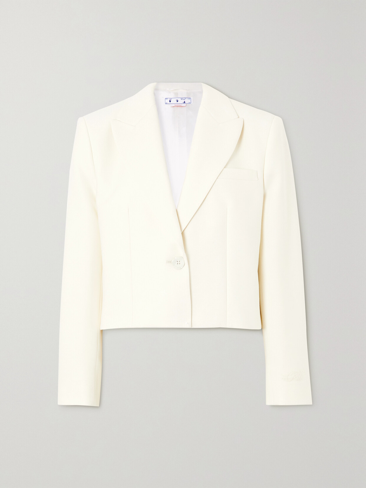 OFF-WHITE CROPPED CREPE BLAZER