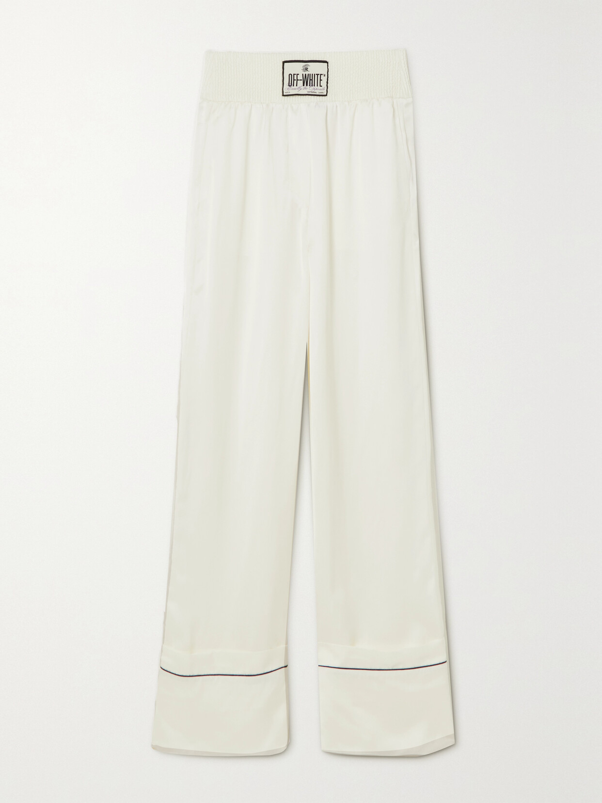 Off-White - Appliquéd Satin Wide-leg Pants - IT36