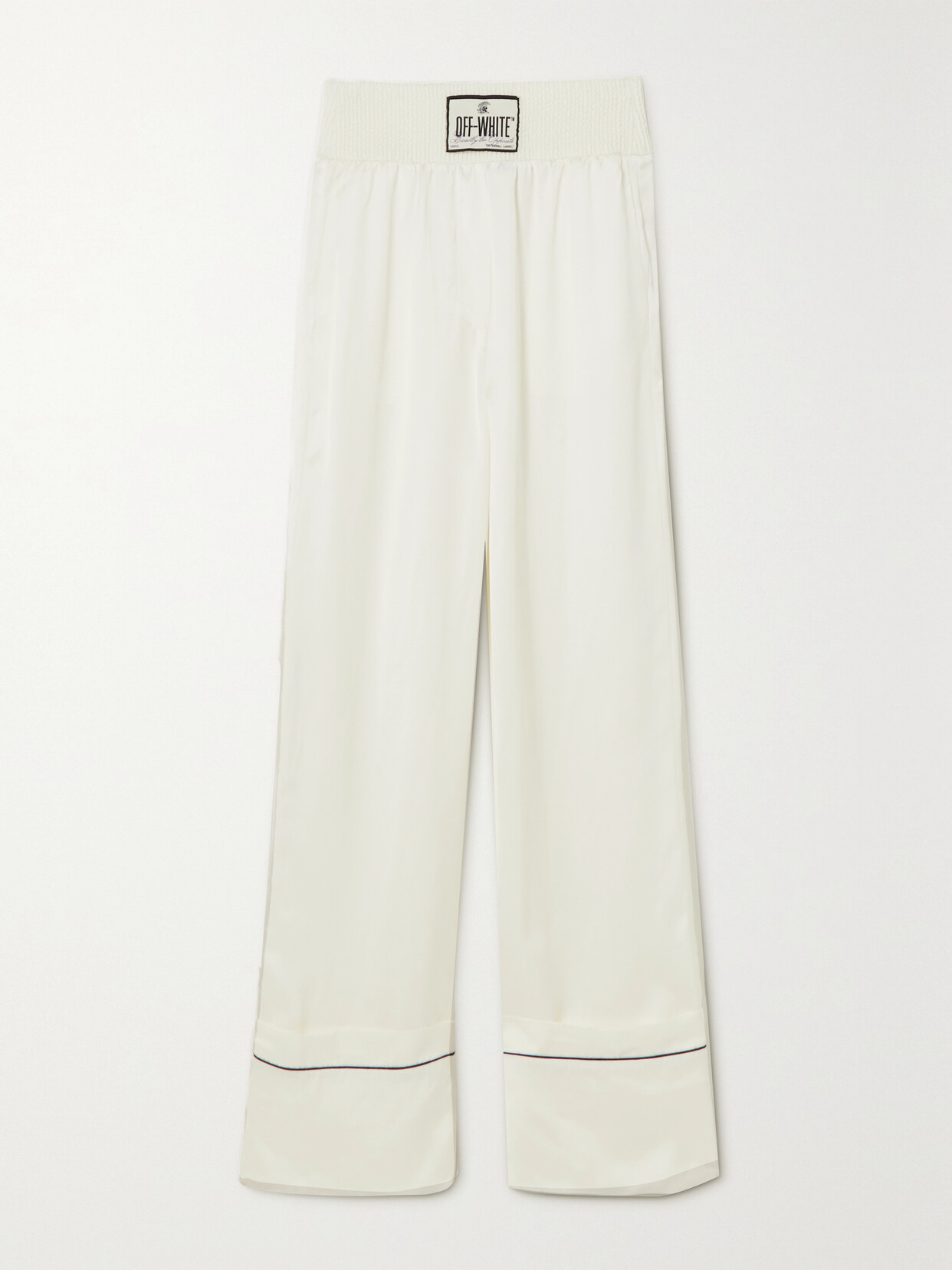 Off-White - Appliquéd Satin Wide-leg Pants - IT36